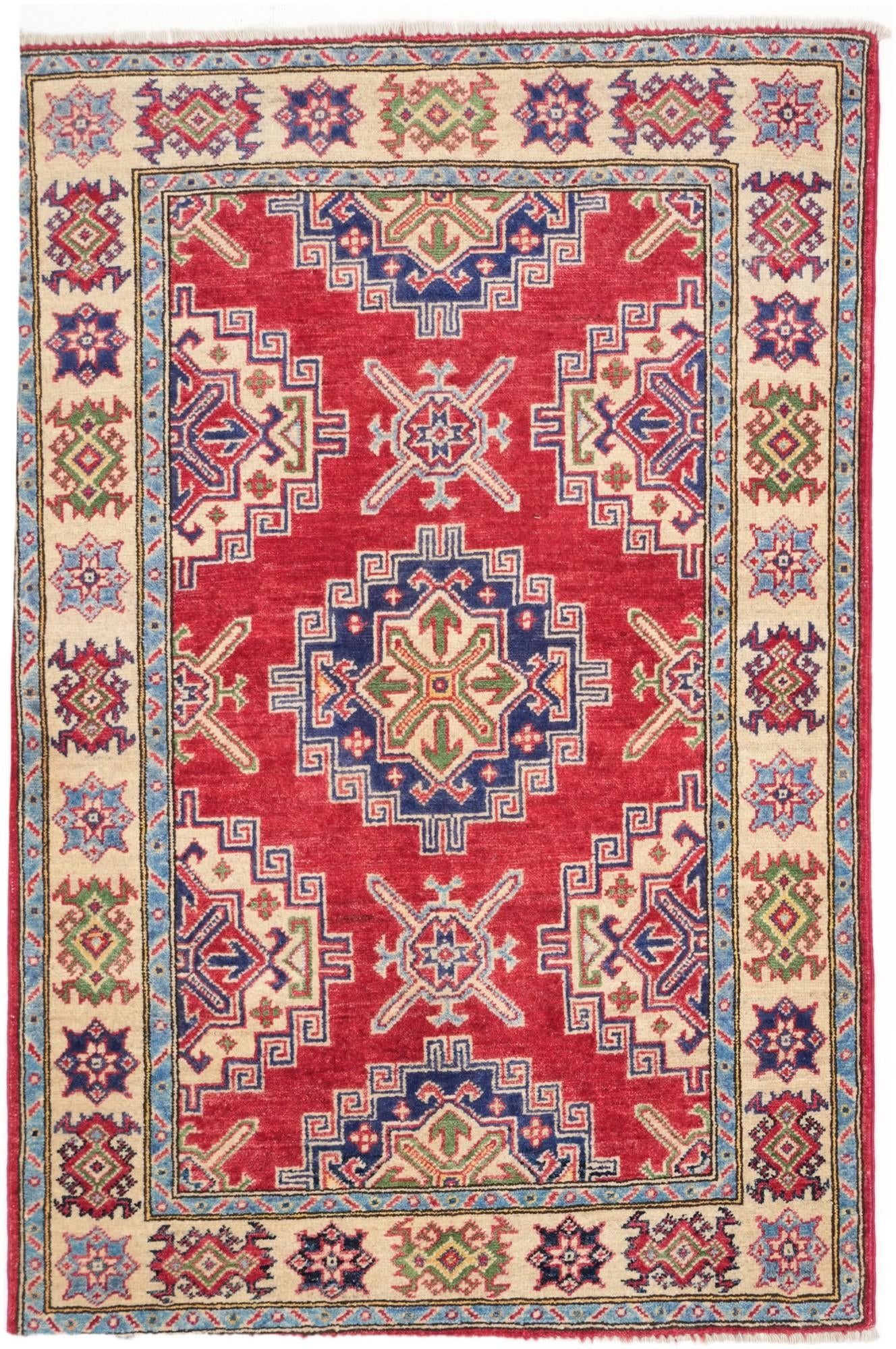 3' 5 x 5' 2 Hand Knotted Kazak Rug