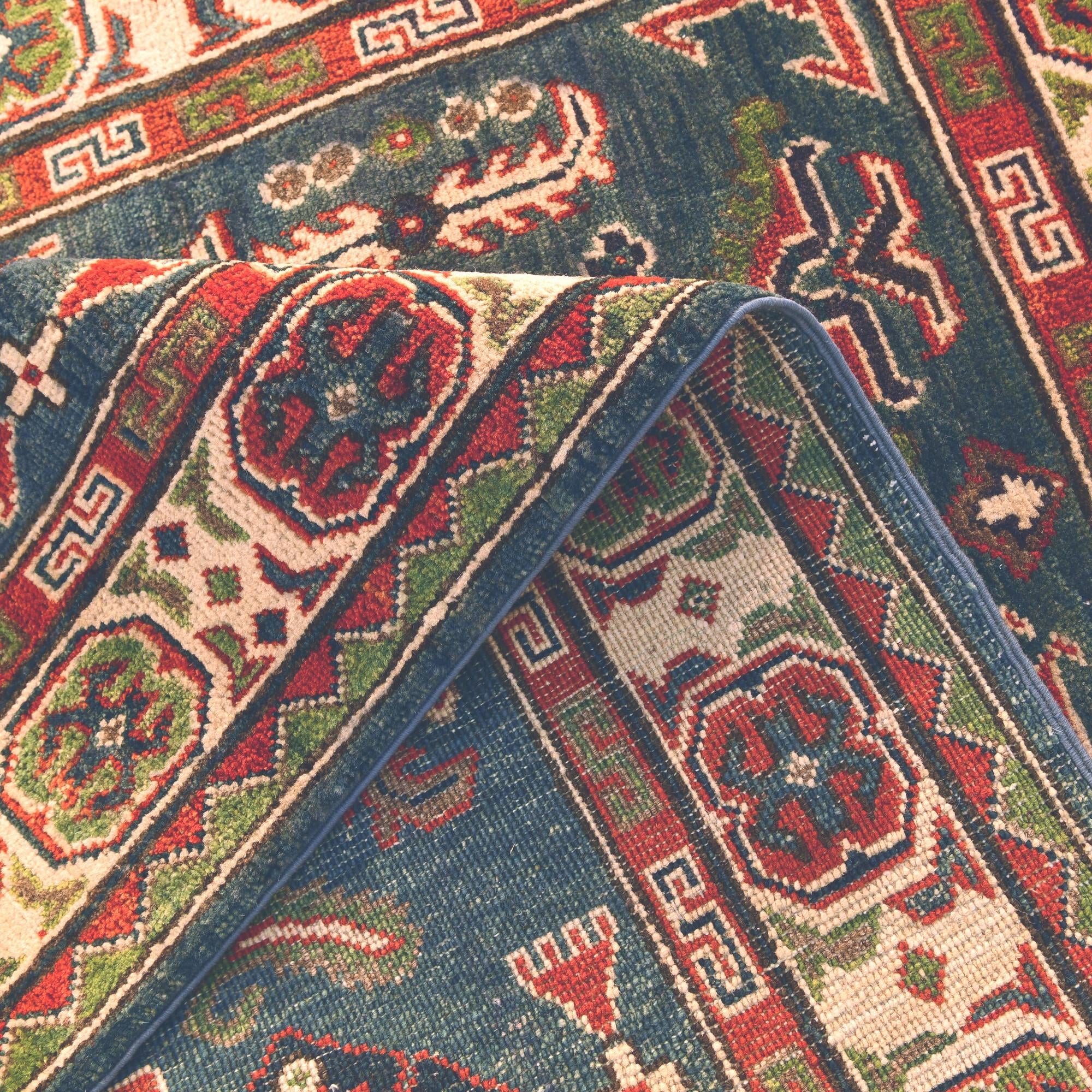 4' x 6' 2 Hand Knotted Kazak Rug