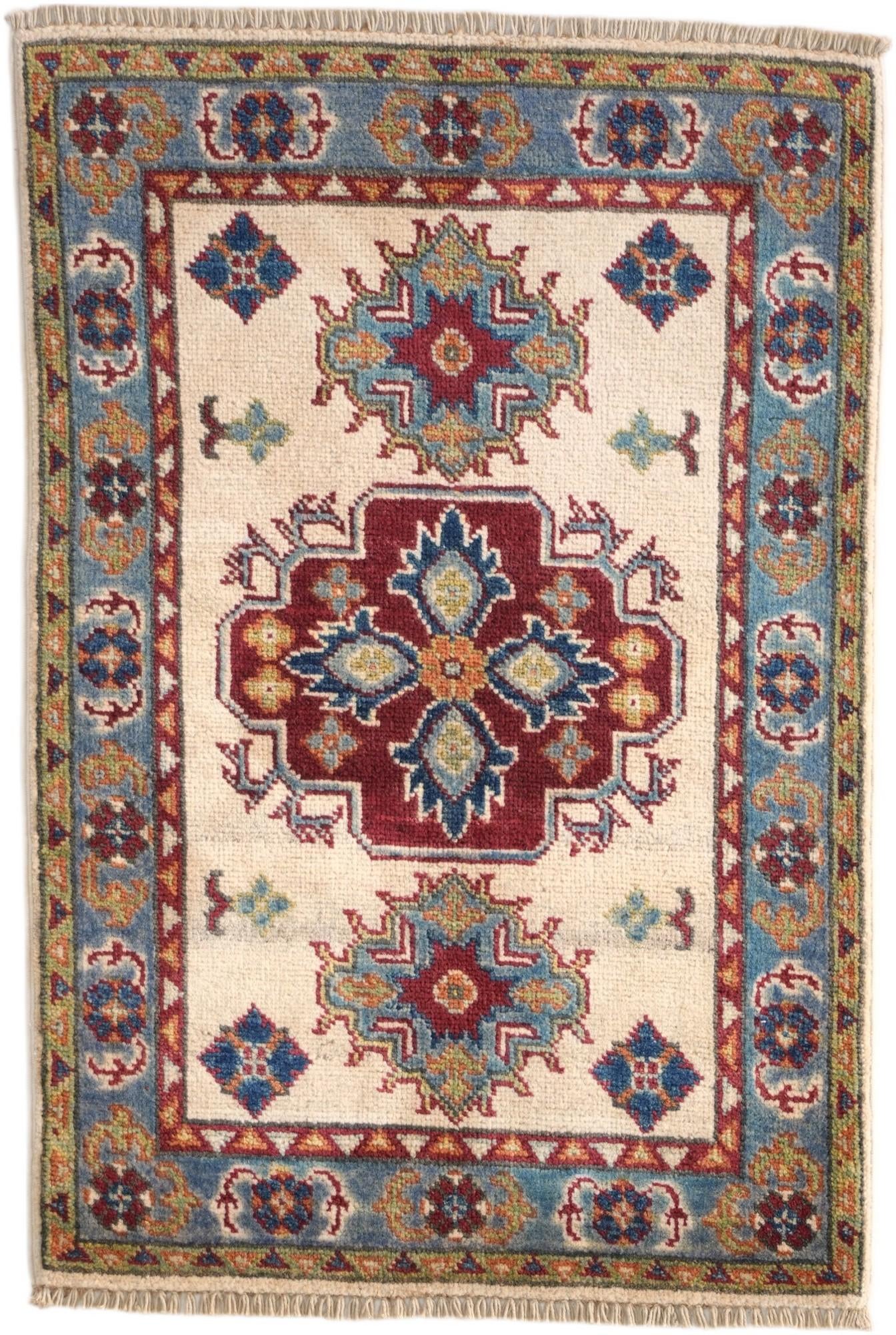 1' 11 x 2' 11 Hand Knotted Kazak Rug