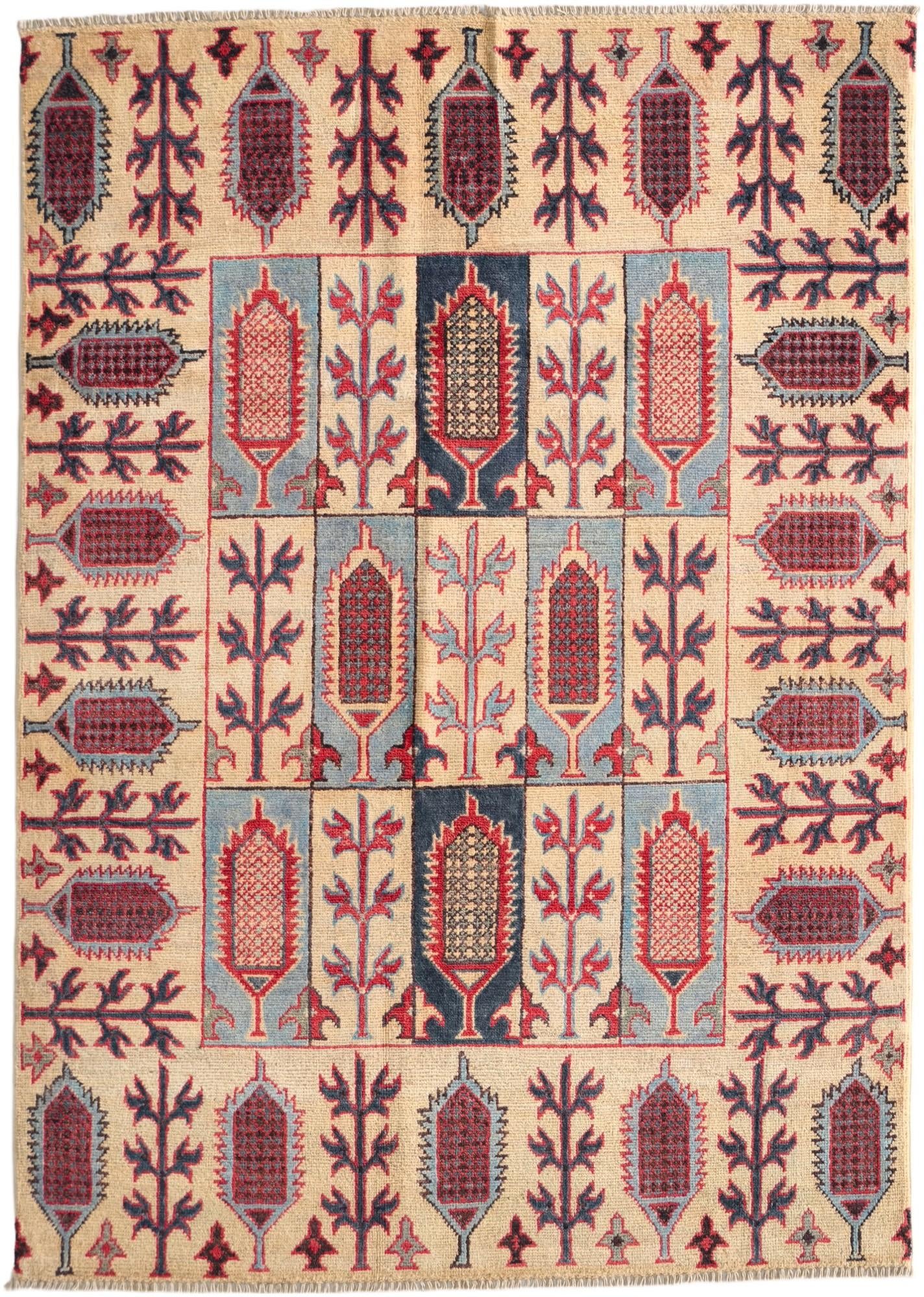 Detail image 2 of 9: 4' 2 x 5' 11 Hand Knotted Kazak Rug