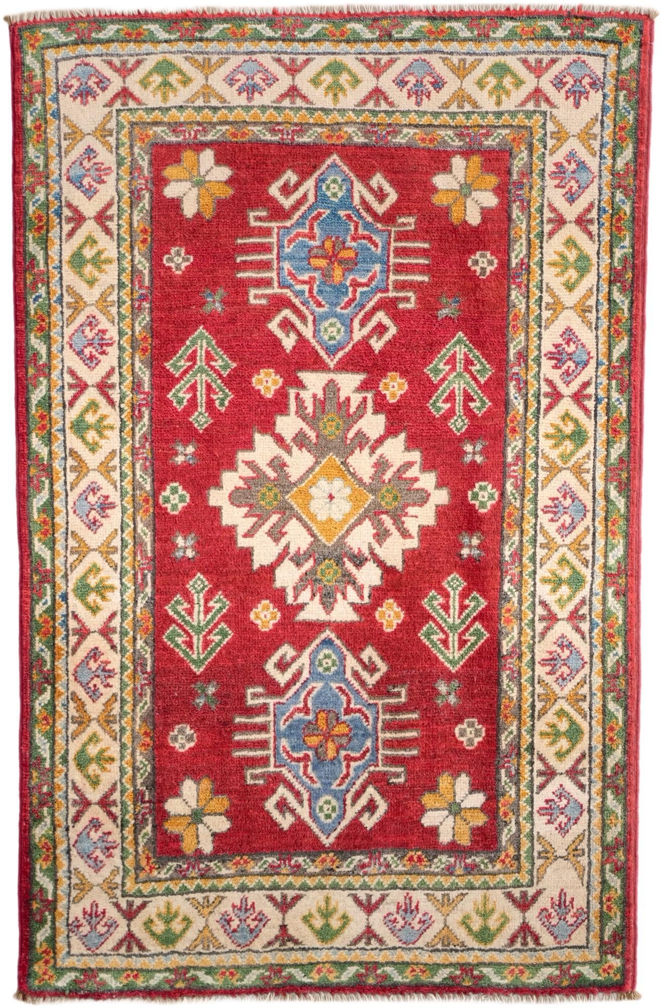 2' 7 x 4' Hand Knotted Kazak Rug