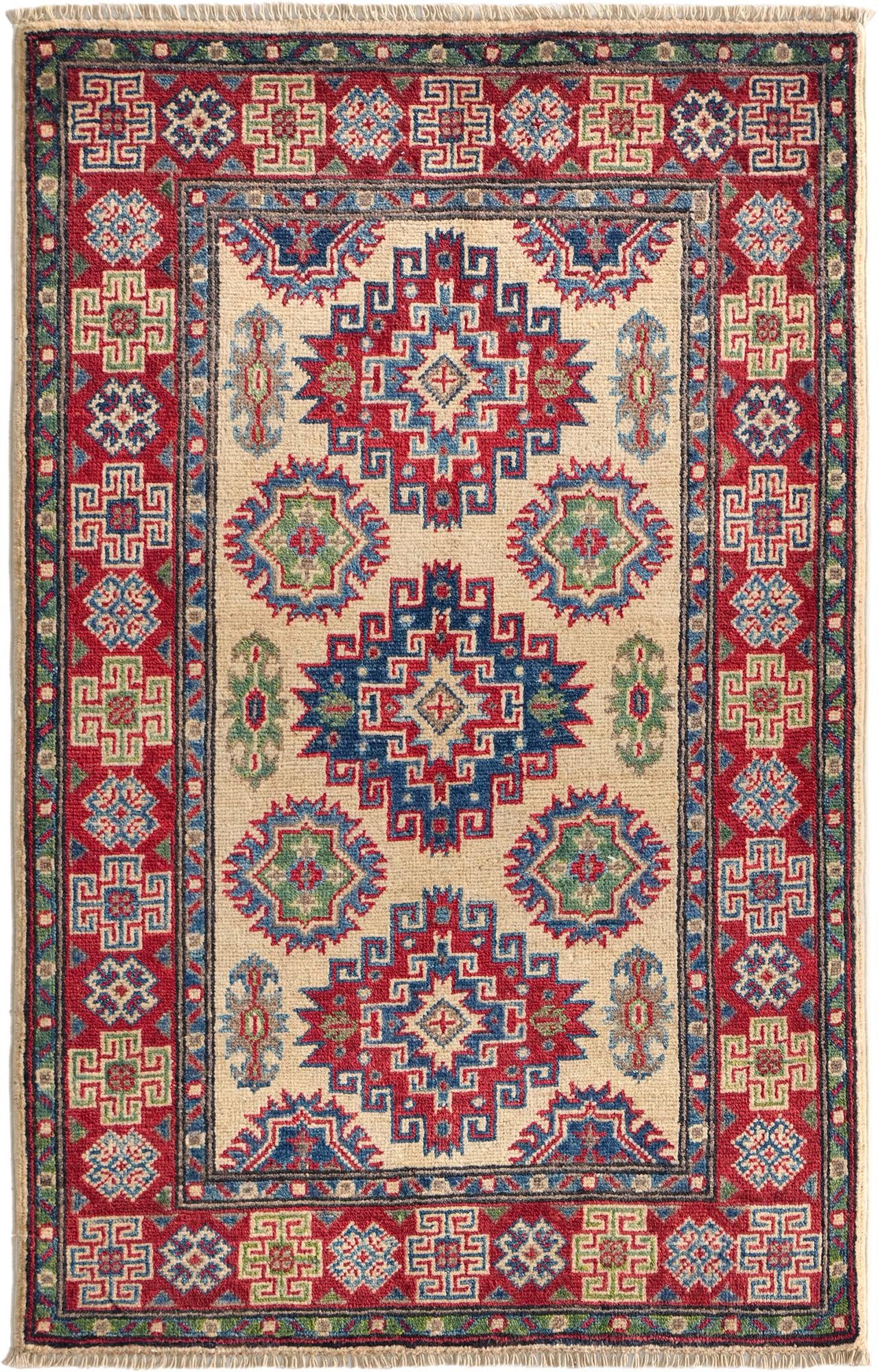 Detail image 2 of 10: 2' 8 x 4' 2 Hand Knotted Kazak Rug