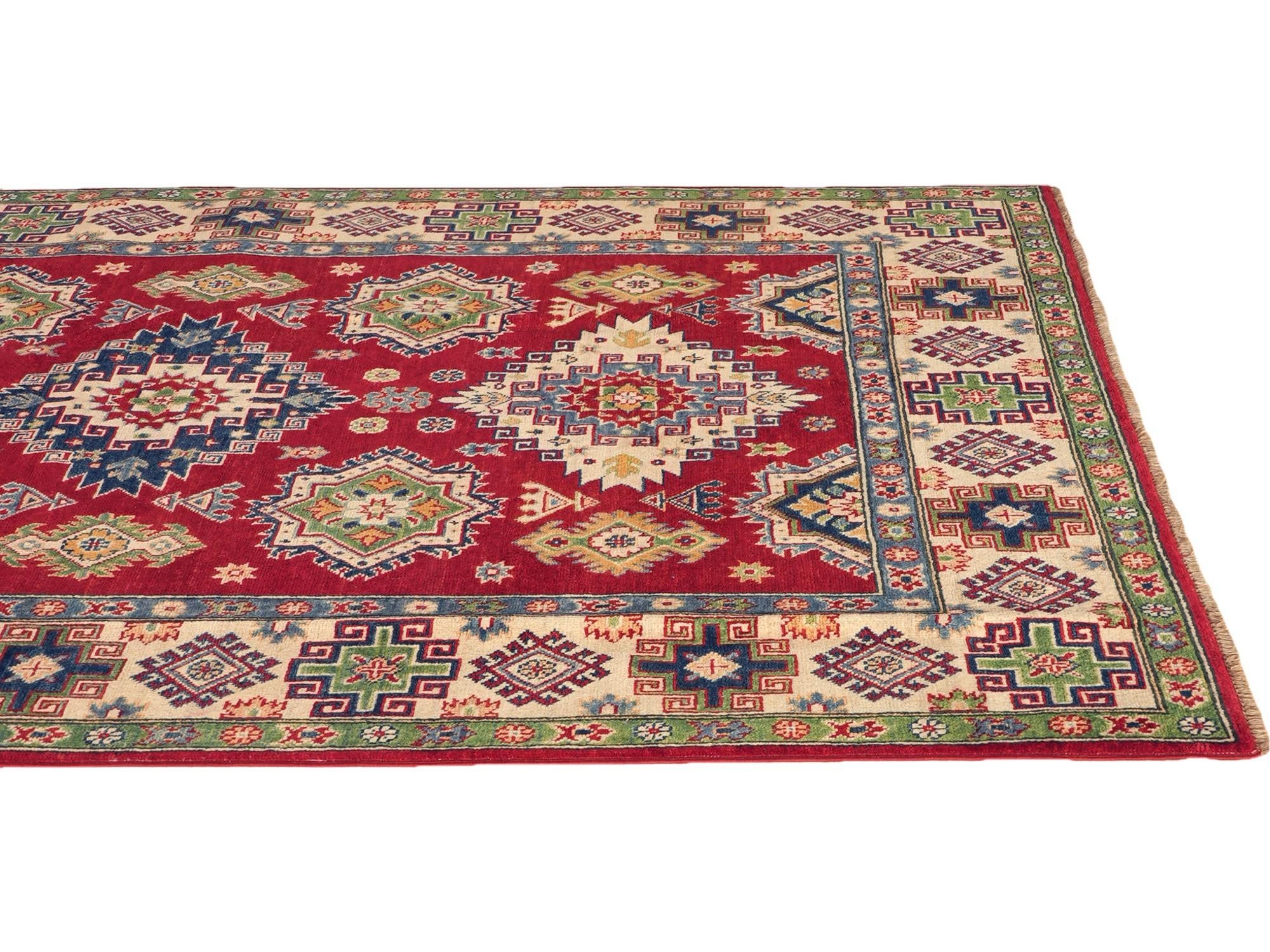 Detail image 6 of 12: 5' 7 x 7' 9 Hand Knotted Kazak Rug