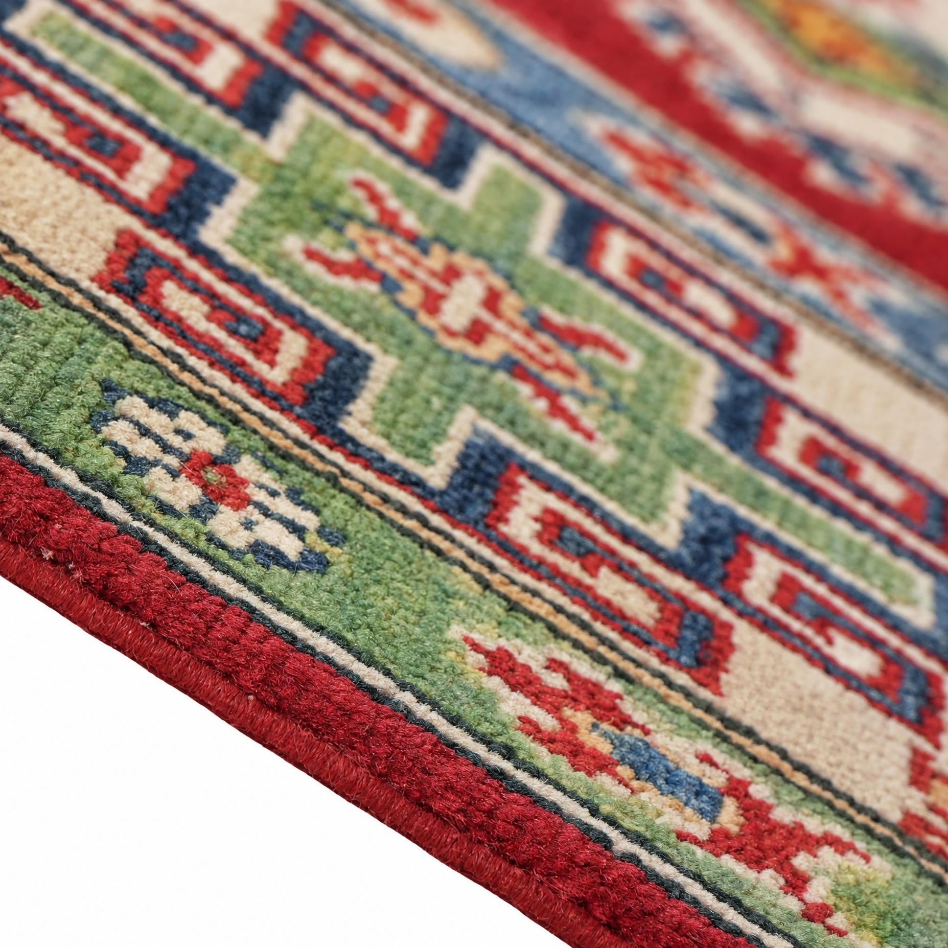 Detail image 8 of 12: 5' 7 x 7' 9 Hand Knotted Kazak Rug