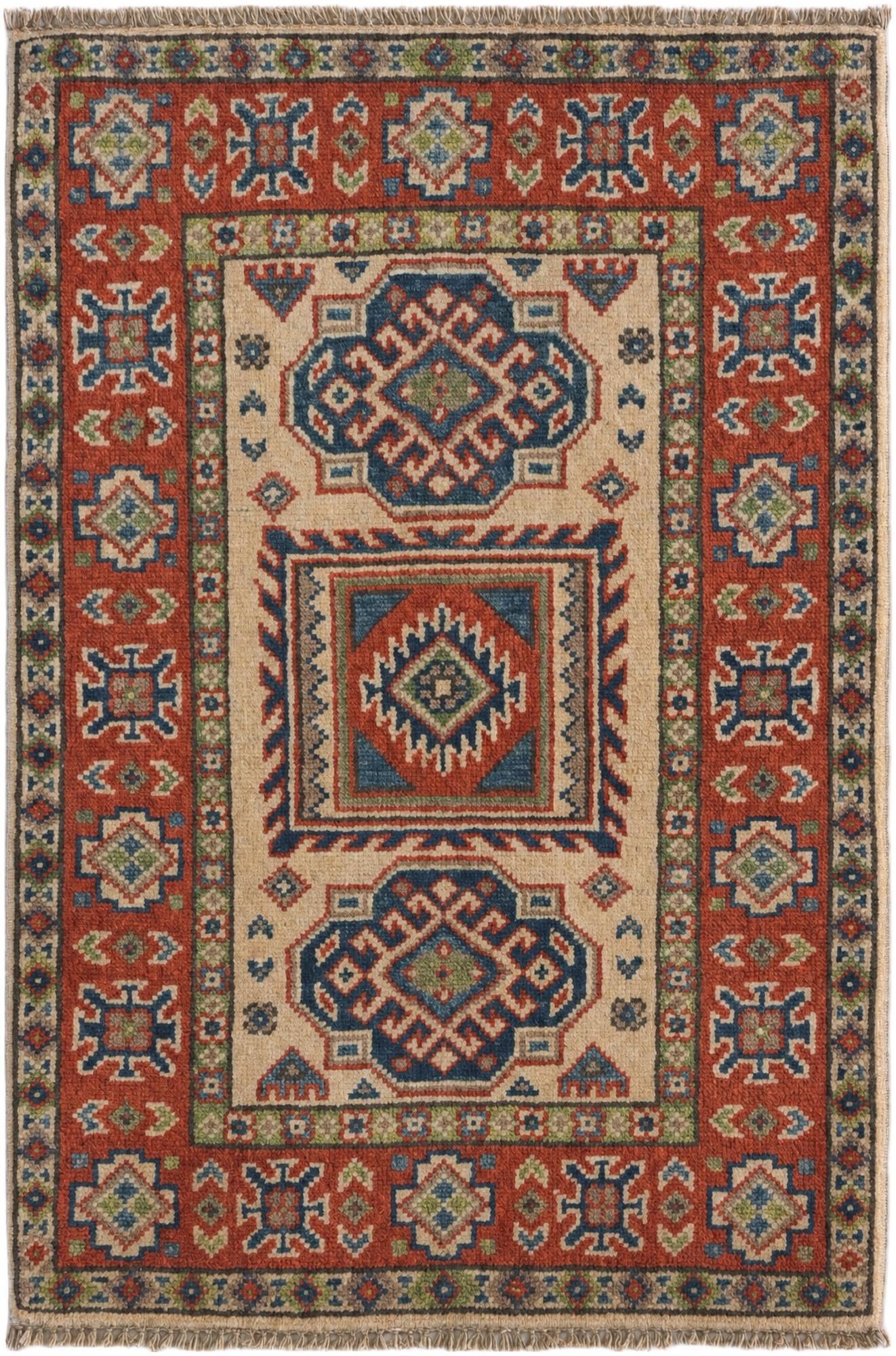 2' x 3' Hand Knotted Kazak Rug