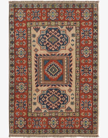 2' x 3' Hand Knotted Kazak Rug