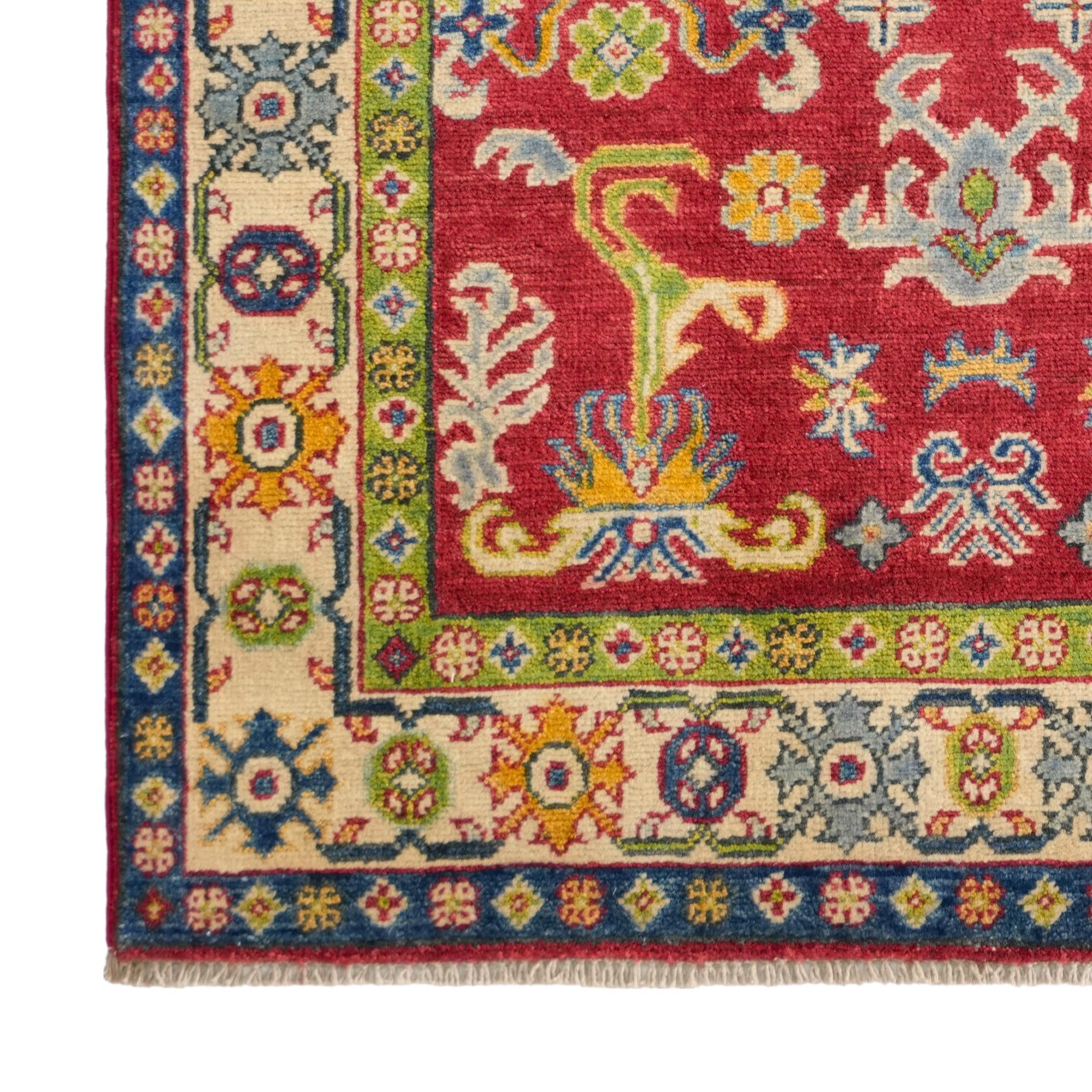 3' 4 x 5' 2 Hand Knotted Kazak Rug