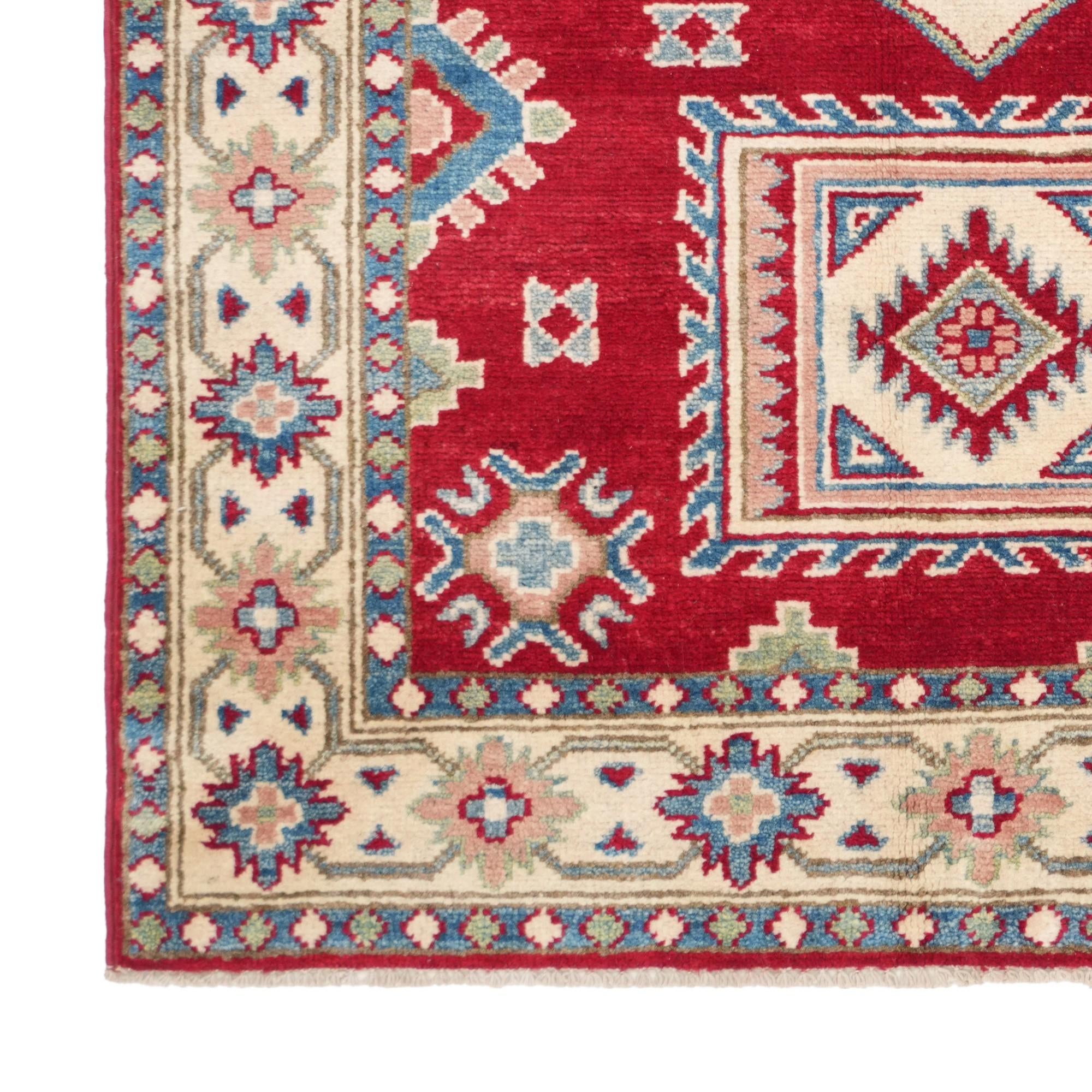 3' 5 x 4' 10 Hand Knotted Kazak Rug