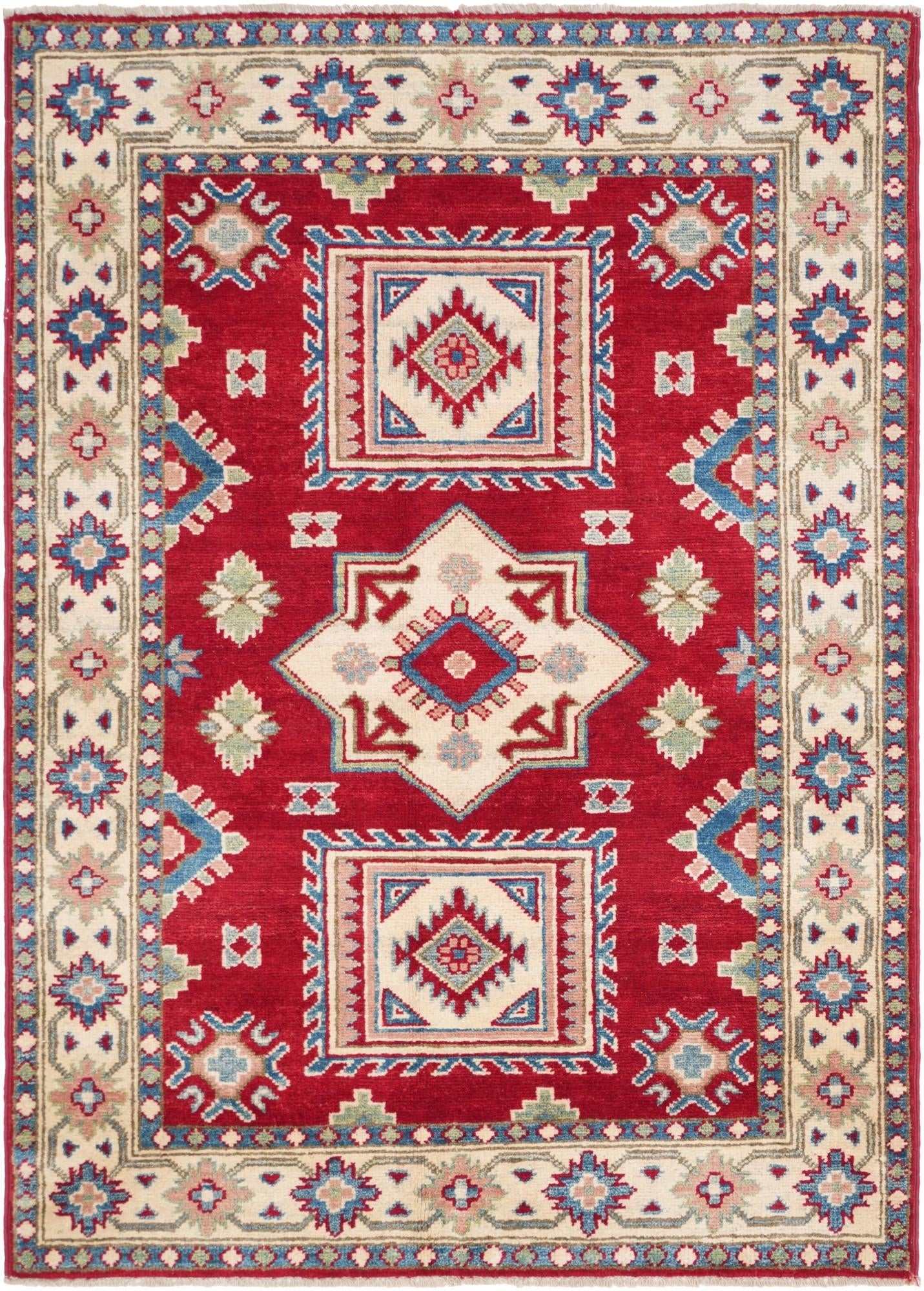 3' 5 x 4' 10 Hand Knotted Kazak Rug