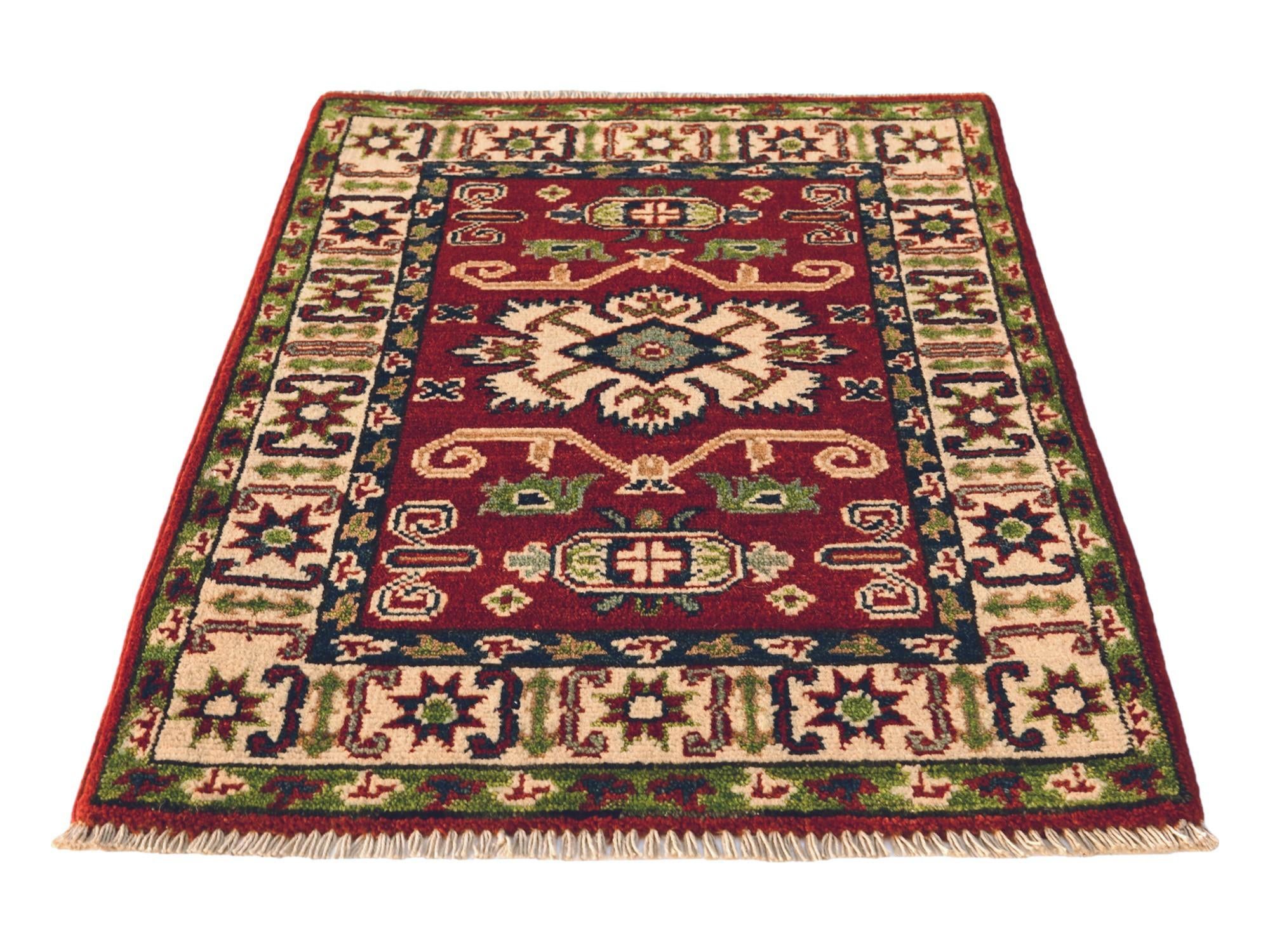 1' 10 x 2' 9 Hand Knotted Kazak Rug