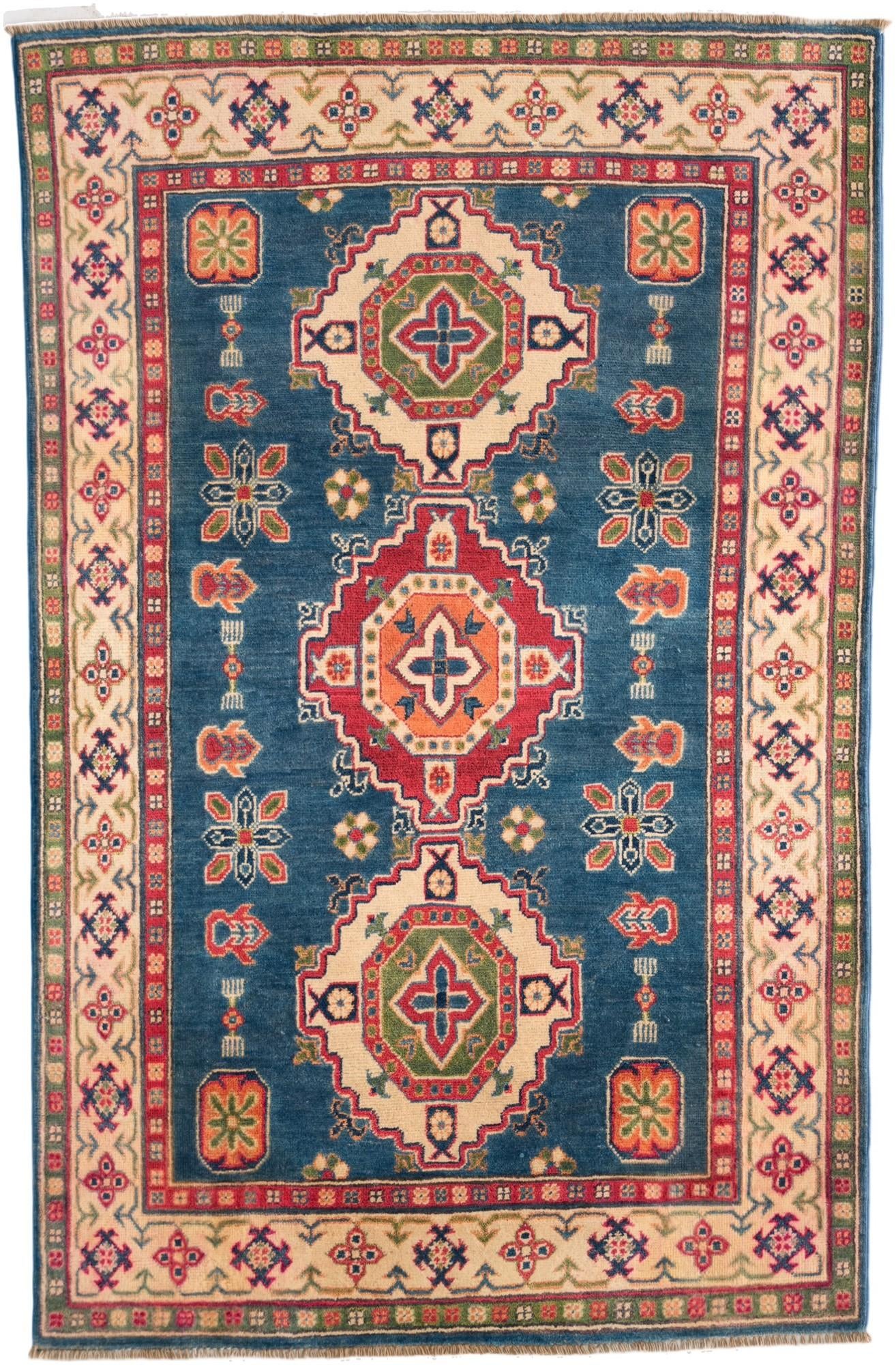3' 10 x 5' 11 Hand Knotted Kazak Rug