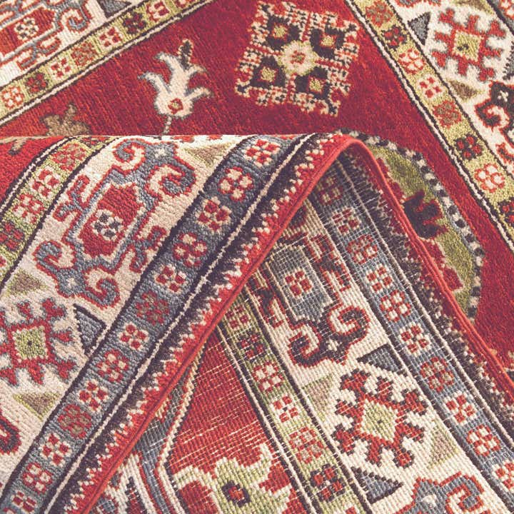 3' 4 x 4' 10 Hand Knotted Kazak Rug