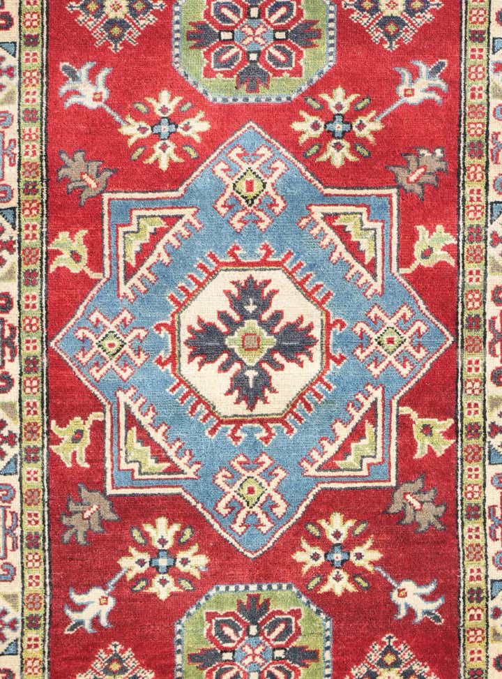 3' 4 x 4' 10 Hand Knotted Kazak Rug