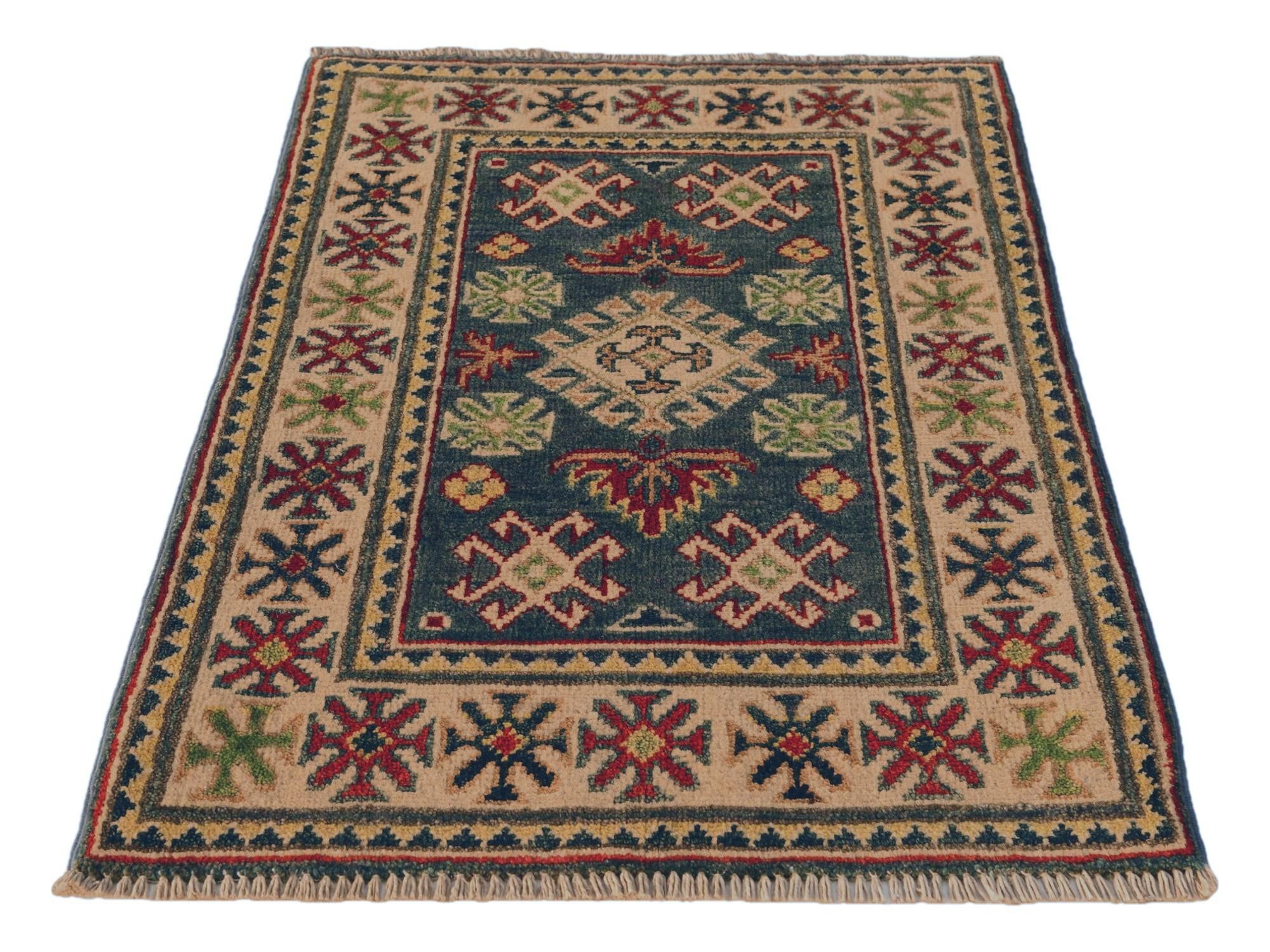 60cm x 95cm anudado a mano Kazak Alfombra