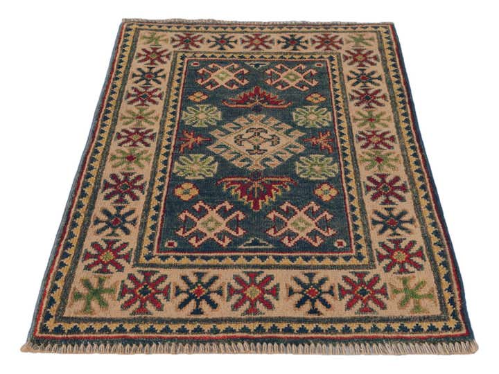 60cm x 95cm anudado a mano Kazak Alfombra