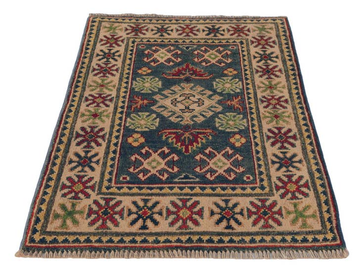 Detail image of 60cm x 95cm anudado a mano Kazak Alfombra
