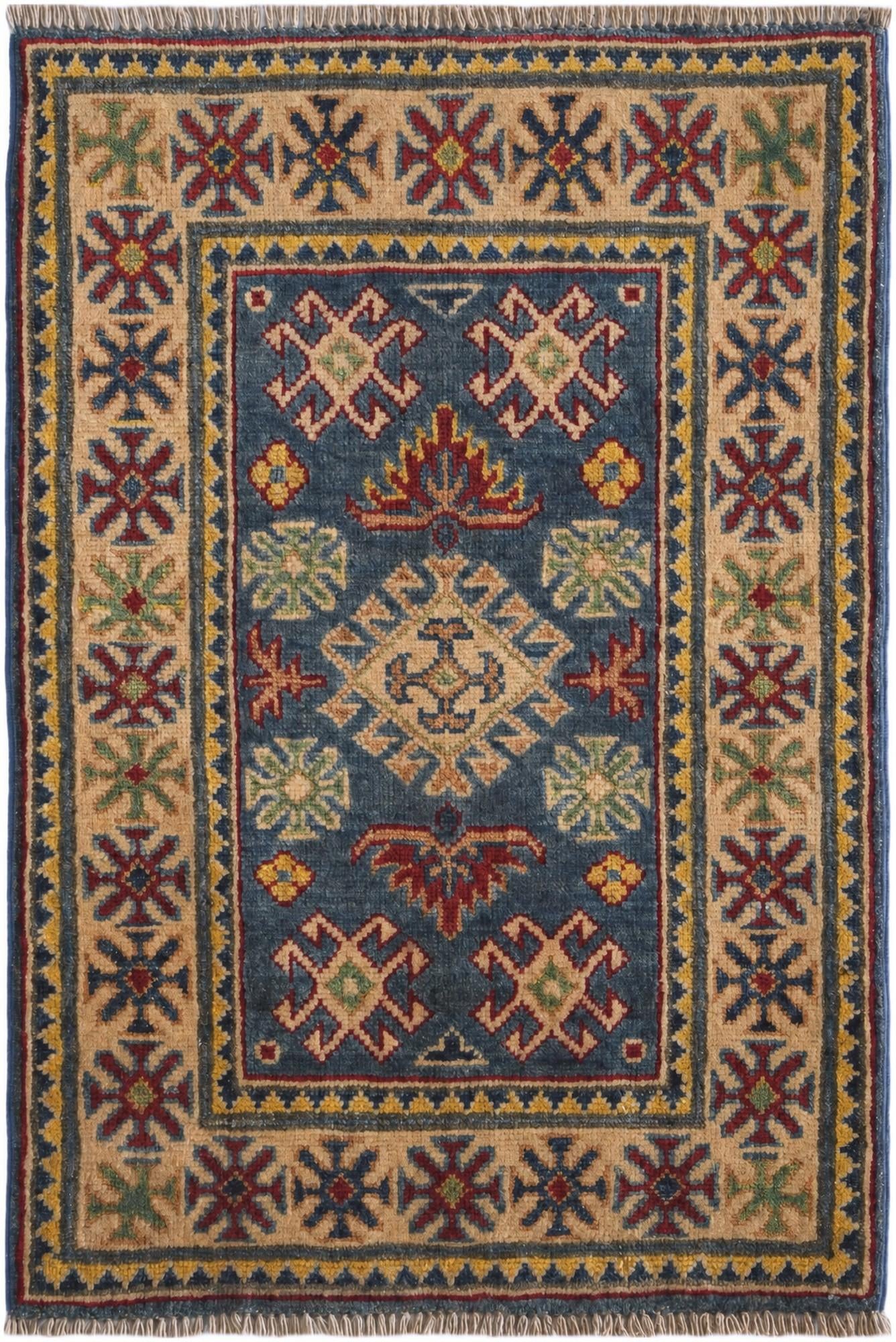 2' x 3' 1 Hand Knotted Kazak Rug