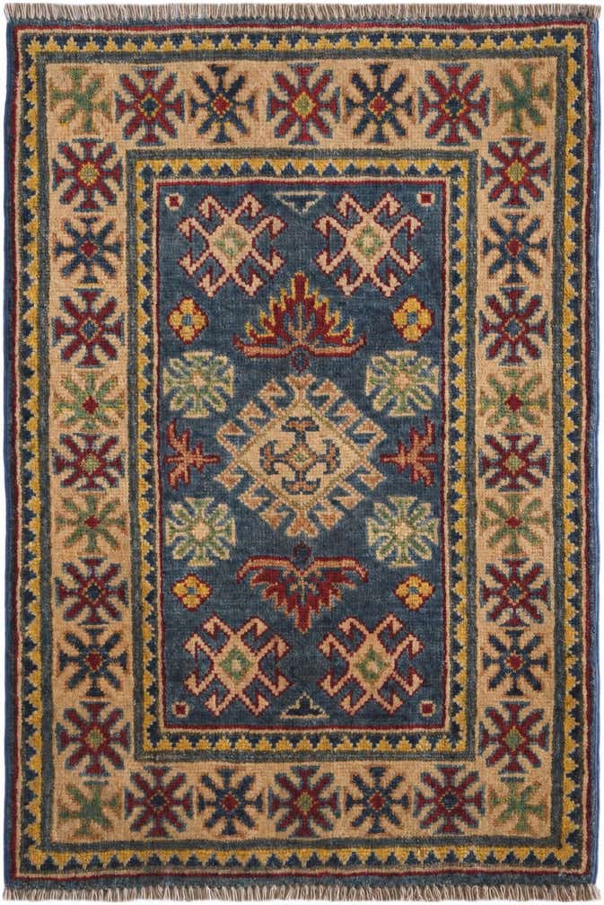 60cm x 95cm anudado a mano Kazak Alfombra