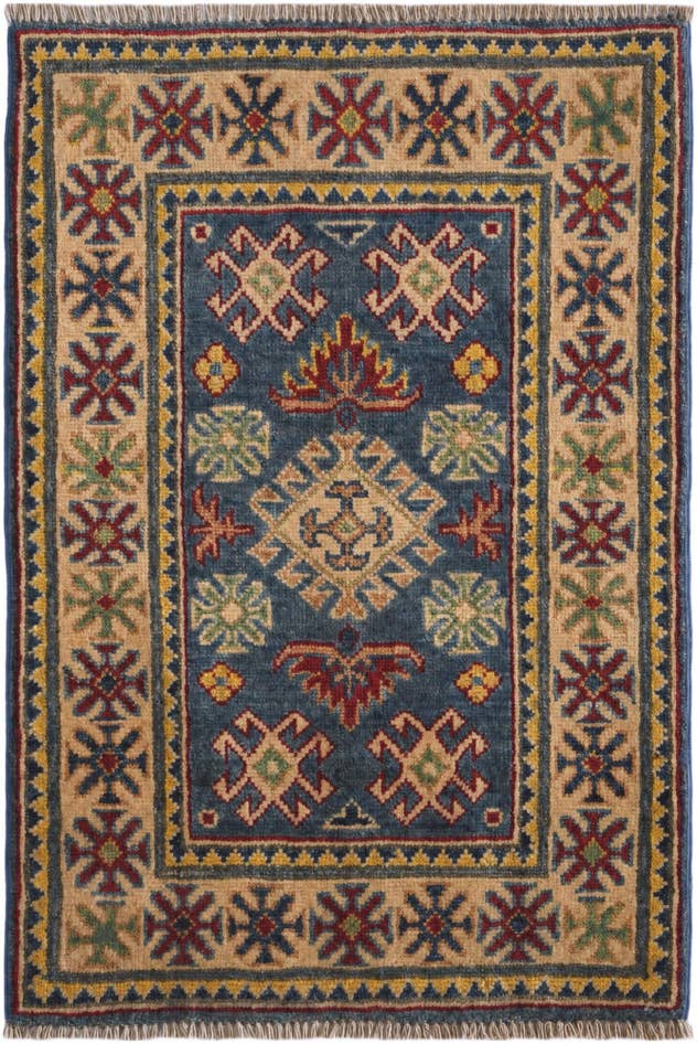 Detail image of 60cm x 95cm anudado a mano Kazak Alfombra