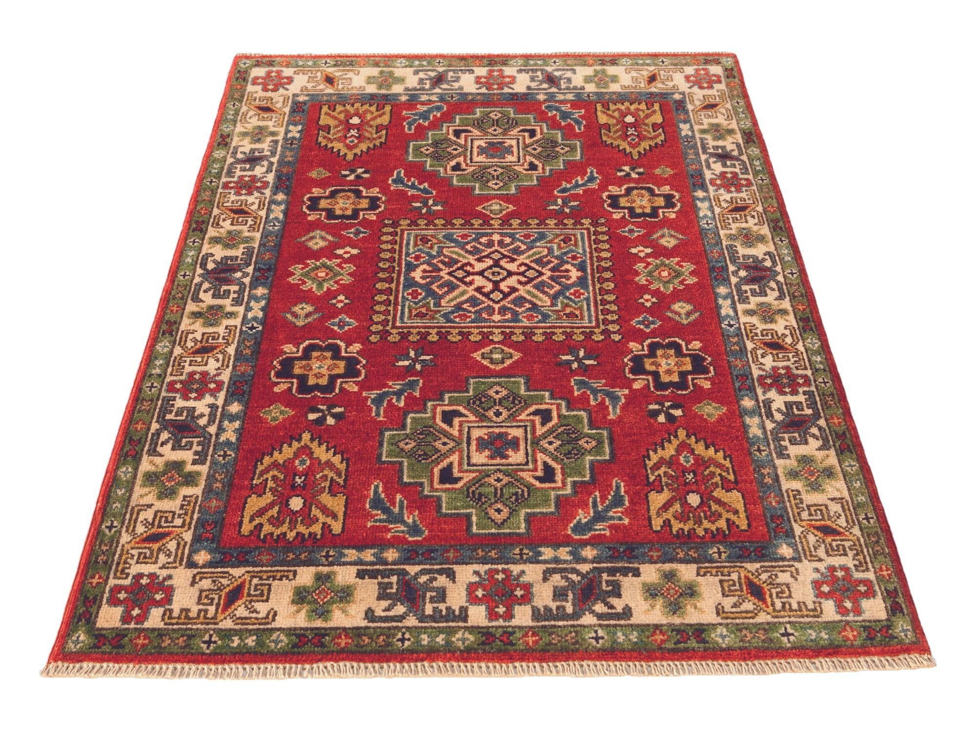 3' 3 x 4' 11 Hand Knotted Kazak Rug