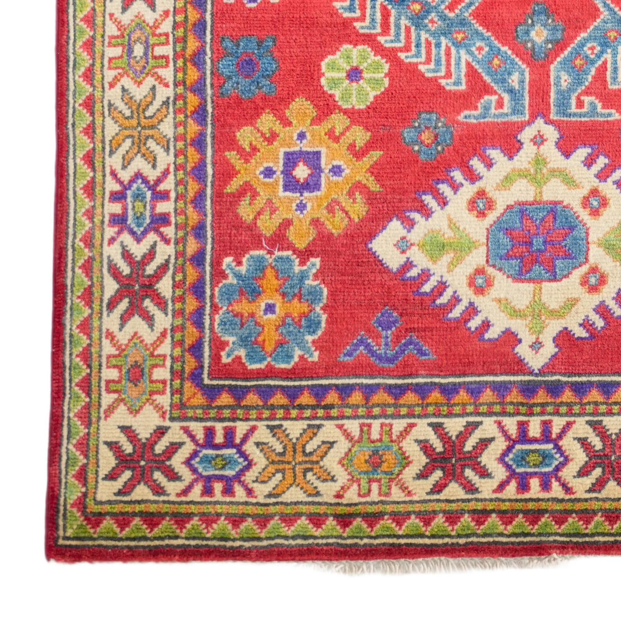 3' 3 x 5' Hand Knotted Kazak Rug