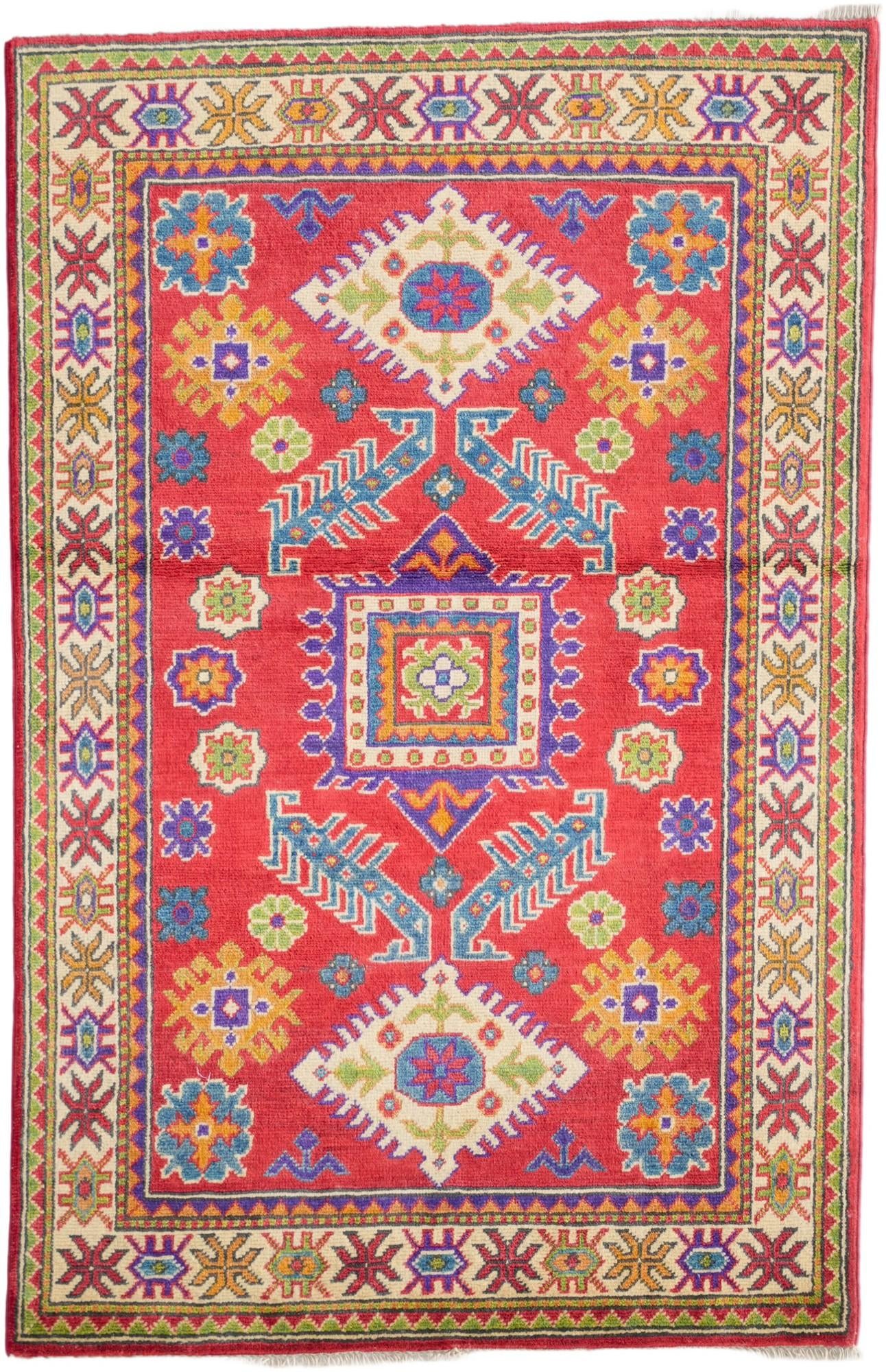 3' 3 x 5' Hand Knotted Kazak Rug
