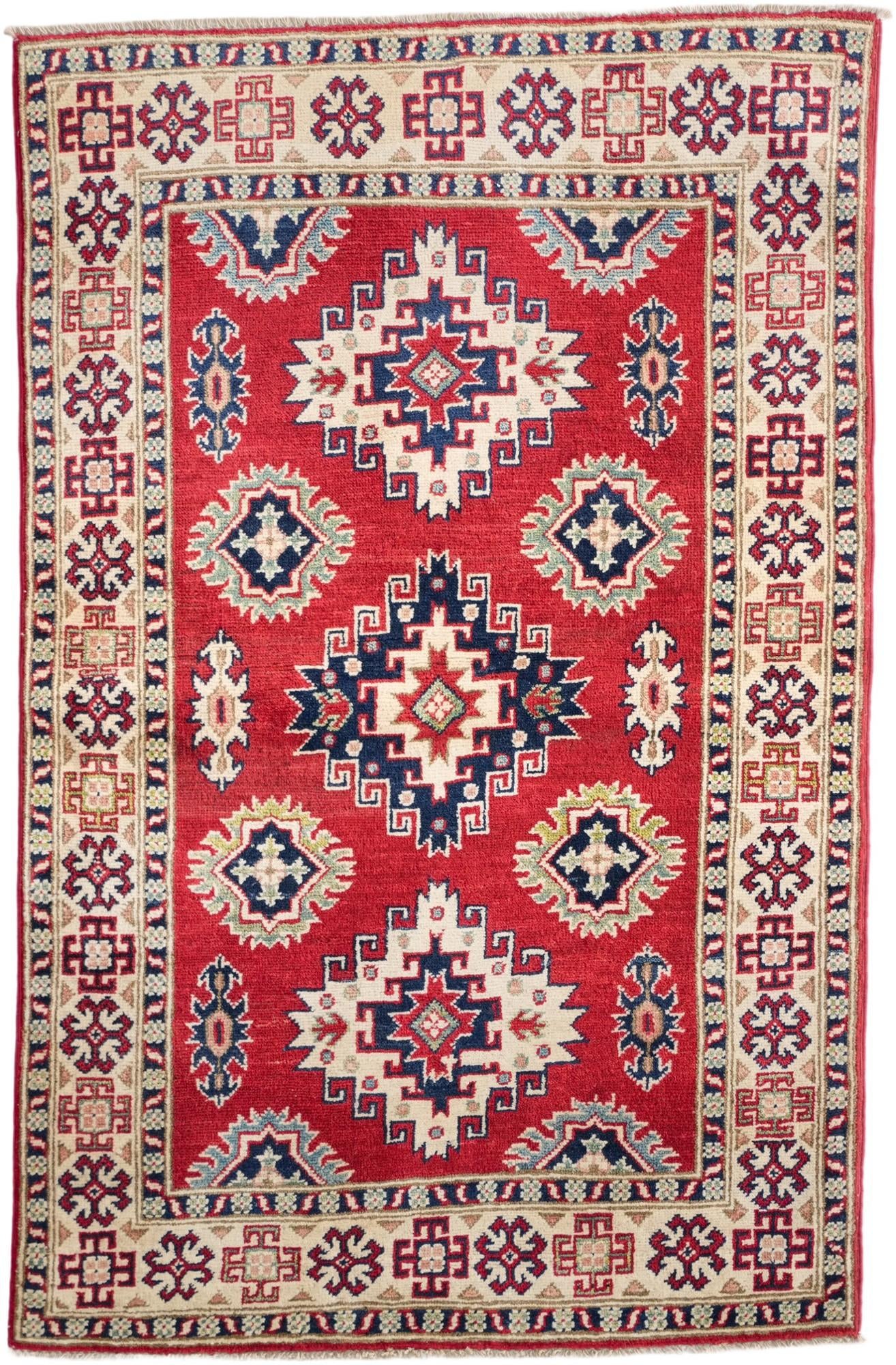 3' 3 x 4' 11 Hand Knotted Kazak Rug