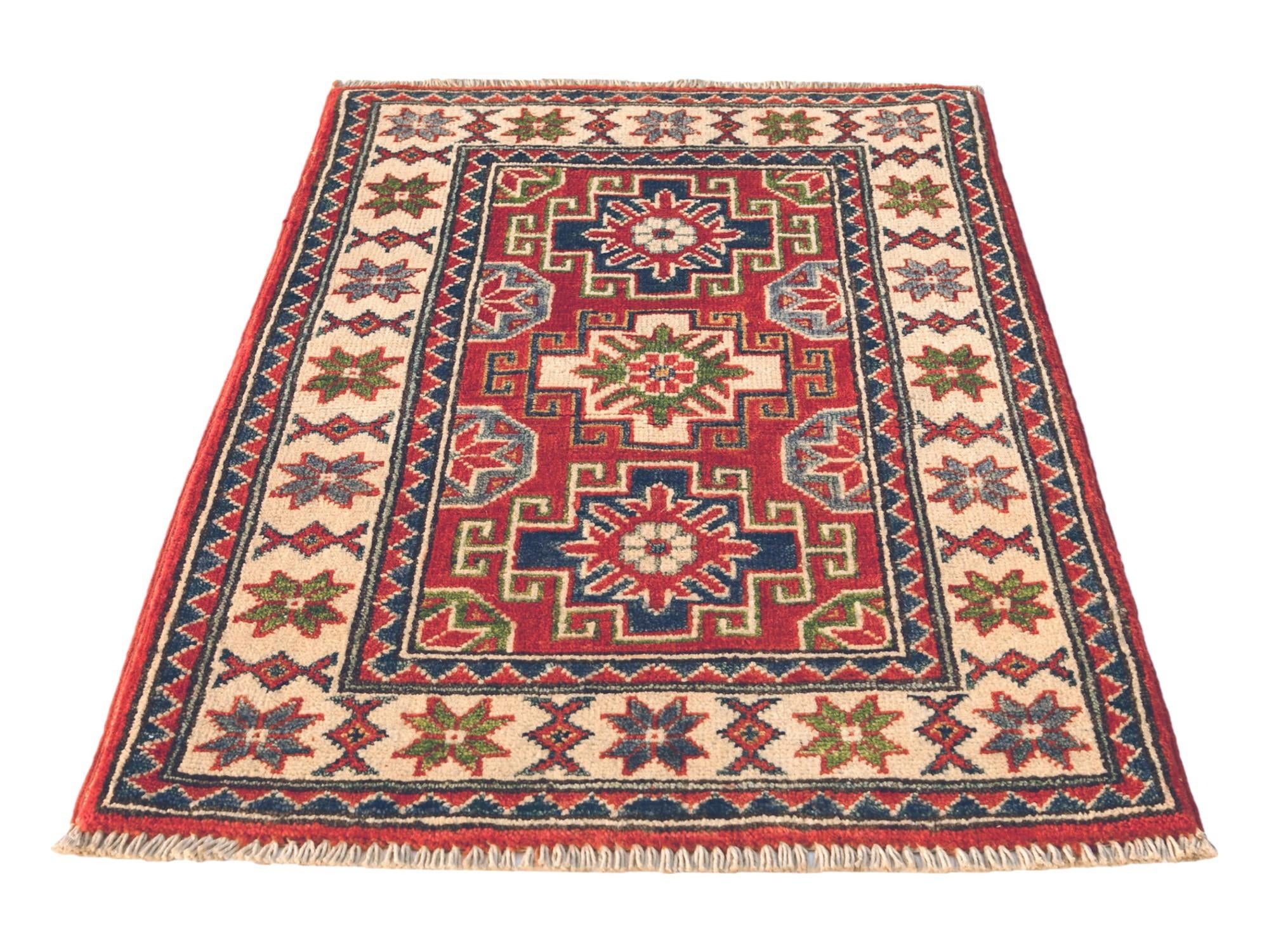 1' 11 x 3' 1 Hand Knotted Kazak Rug