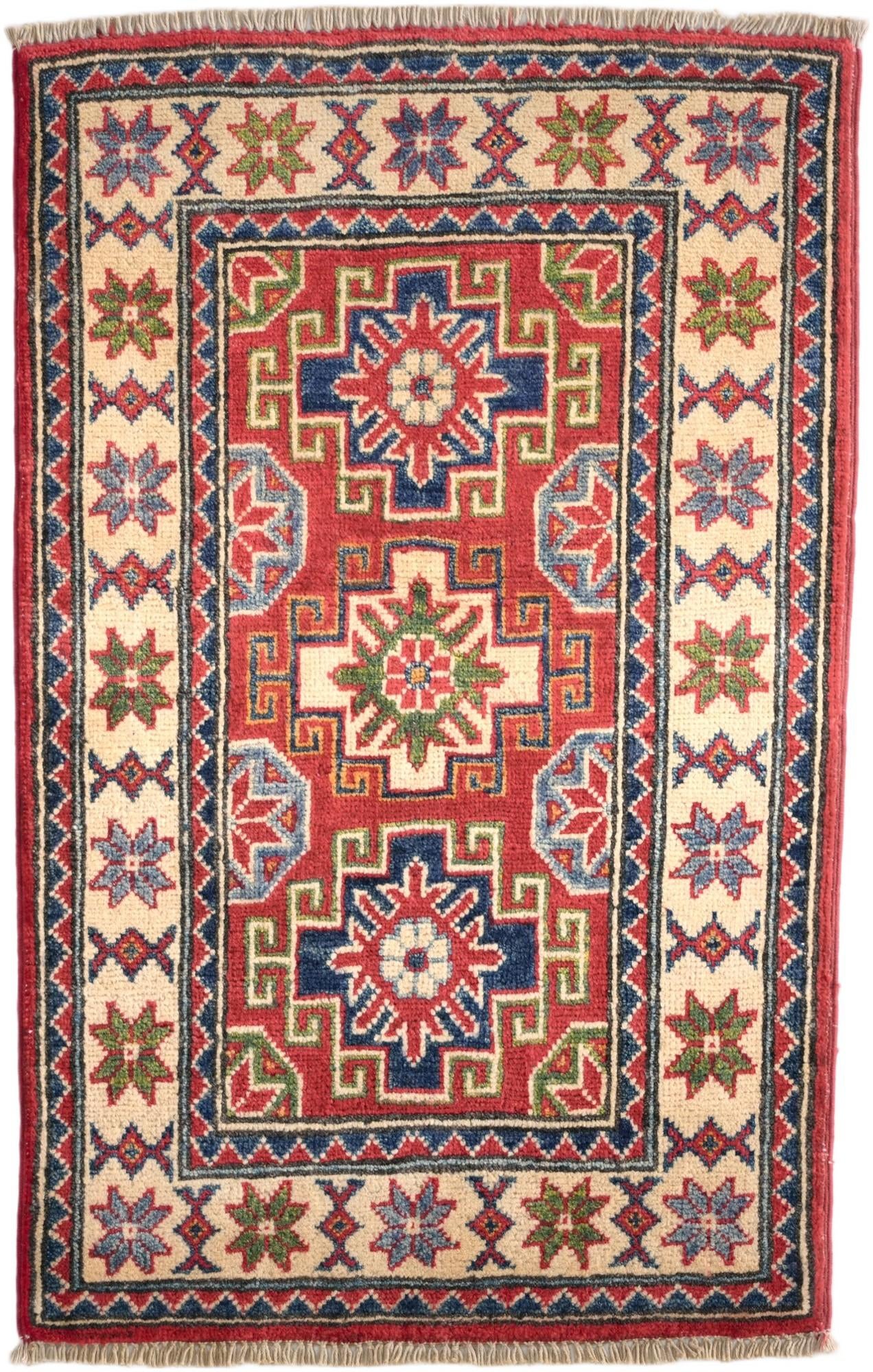 1' 11 x 3' 1 Hand Knotted Kazak Rug