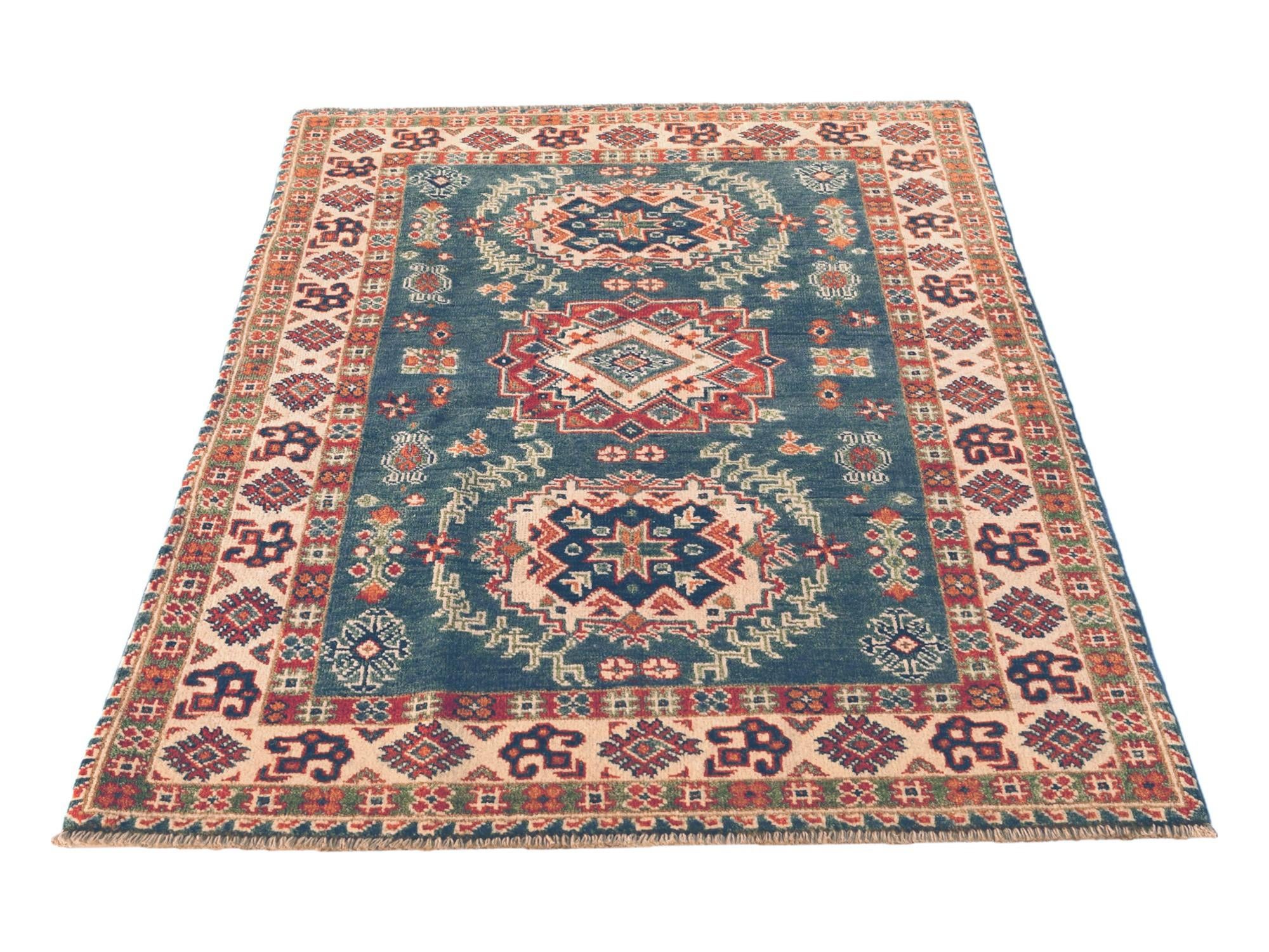 3' 6 x 4' 11 Hand Knotted Kazak Rug