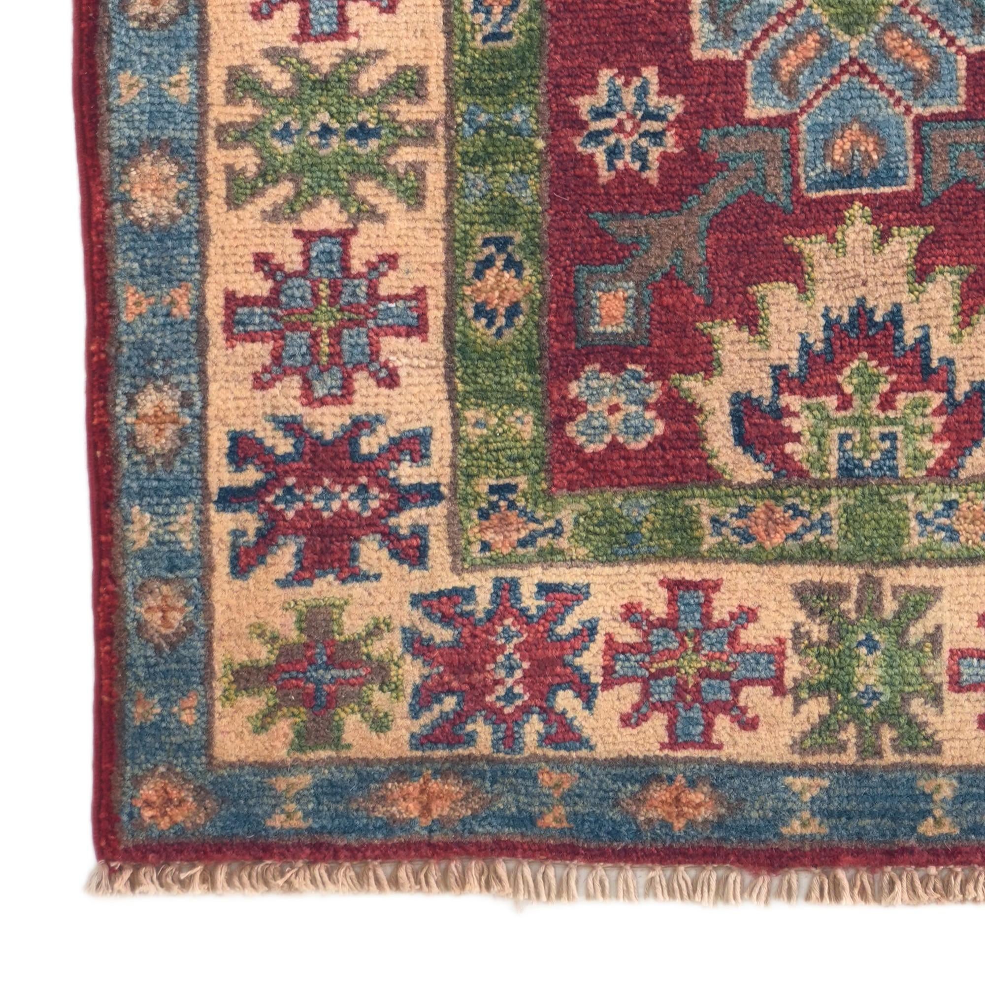 2' x 2' 11 Hand Knotted Kazak Rug