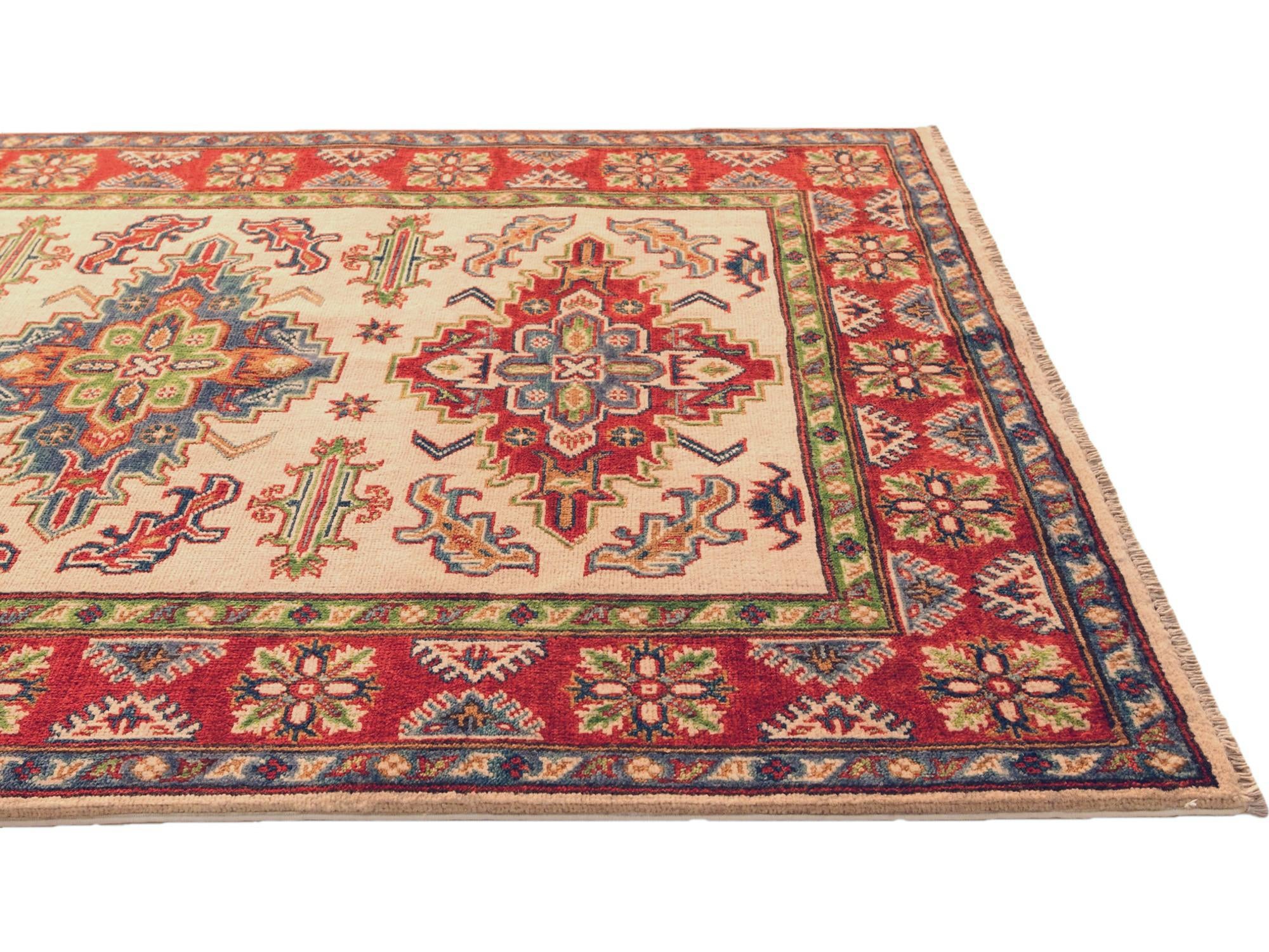 4' 1 x 5' 10 Hand Knotted Kazak Rug