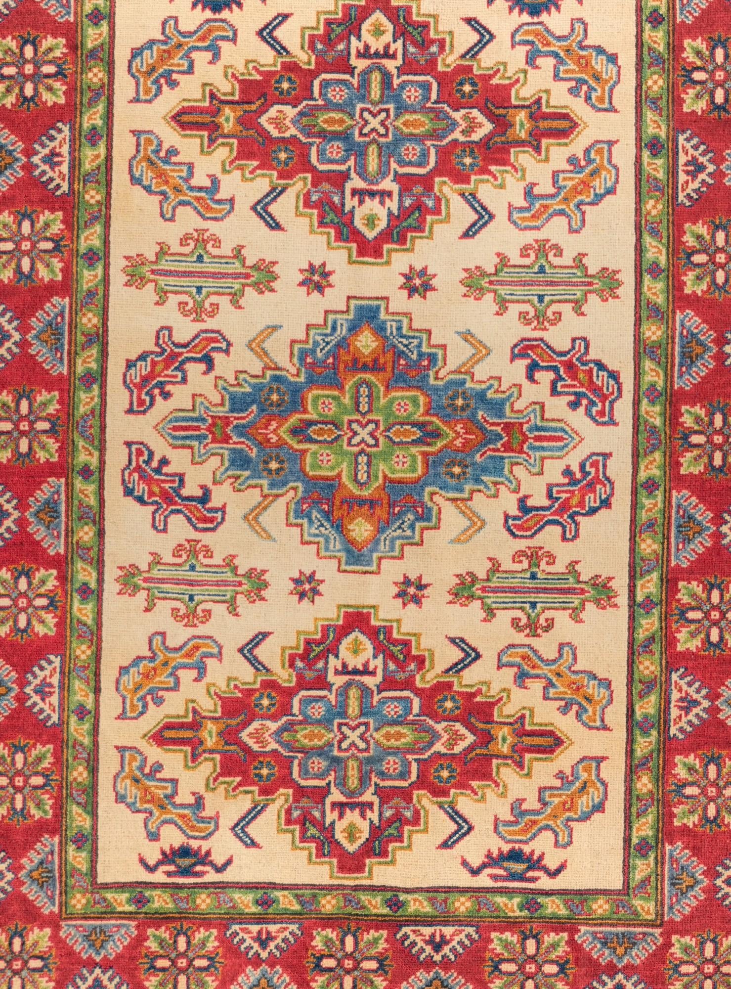 4' 1 x 5' 10 Hand Knotted Kazak Rug