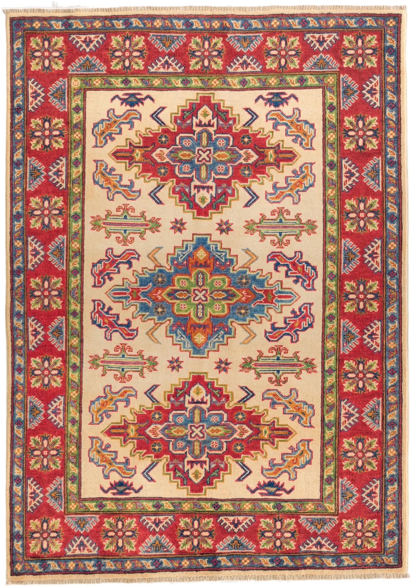 4' 1 x 5' 10 Hand Knotted Kazak Rug