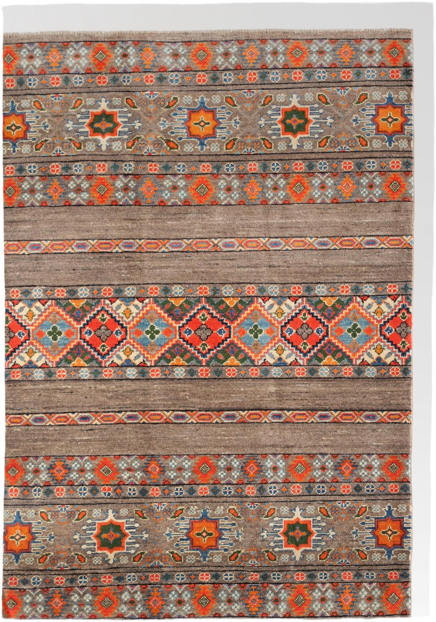 4' 2 x 5' 11 Hand Knotted Kazak Rug