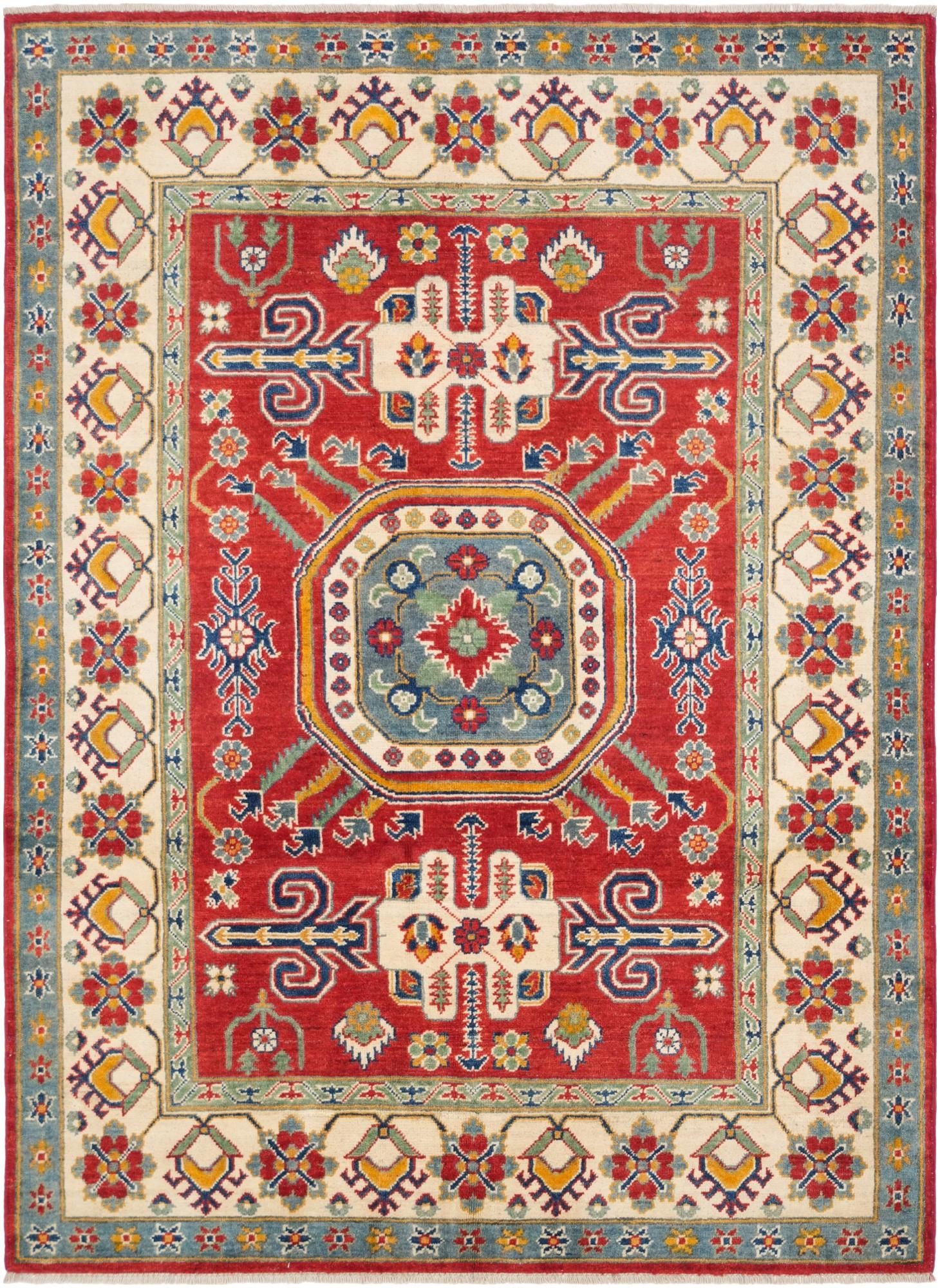 4' 10 x 6' 8 Hand Knotted Kazak Rug