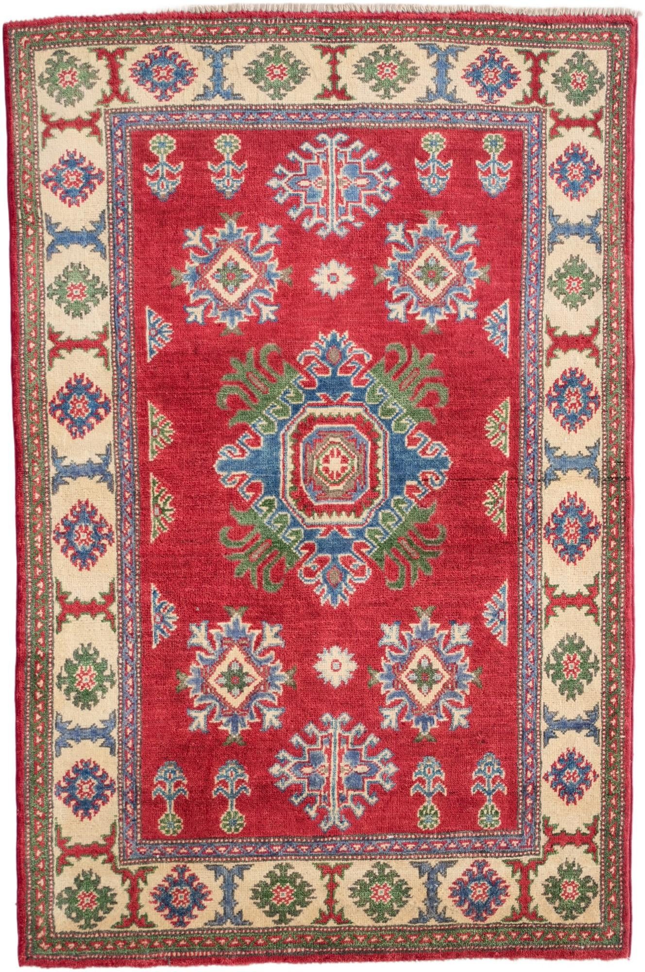 3' 3 x 4' 11 Hand Knotted Kazak Rug