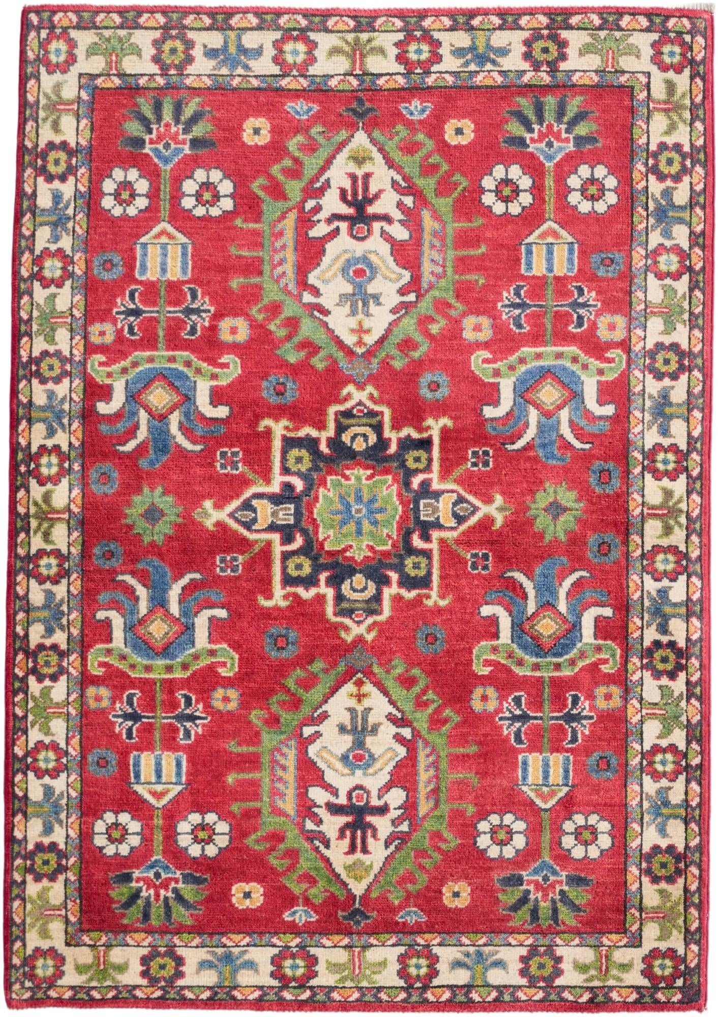 3' 3 x 4' 7 Hand Knotted Kazak Rug