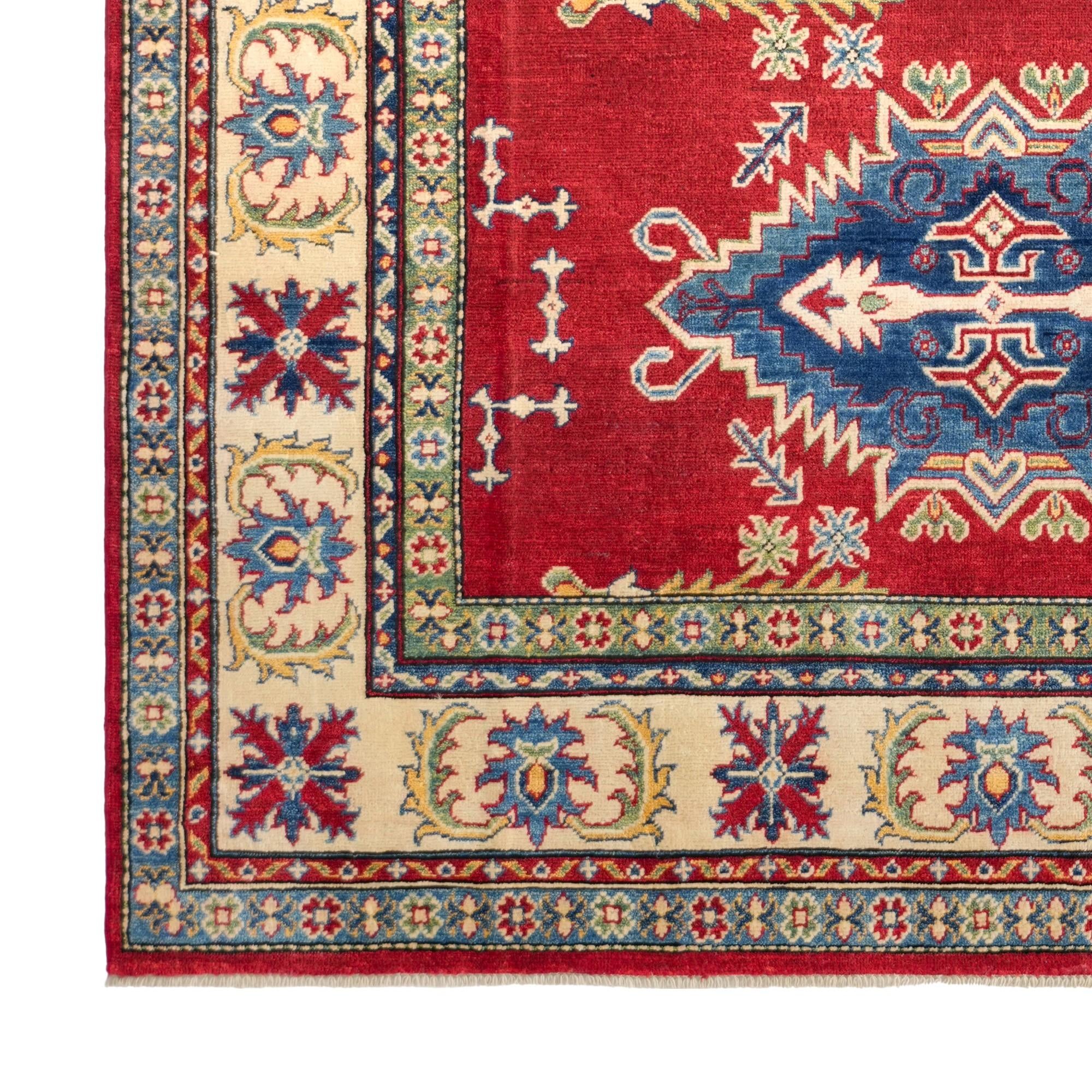 6' 4 x 9' 1 Hand Knotted Kazak Rug