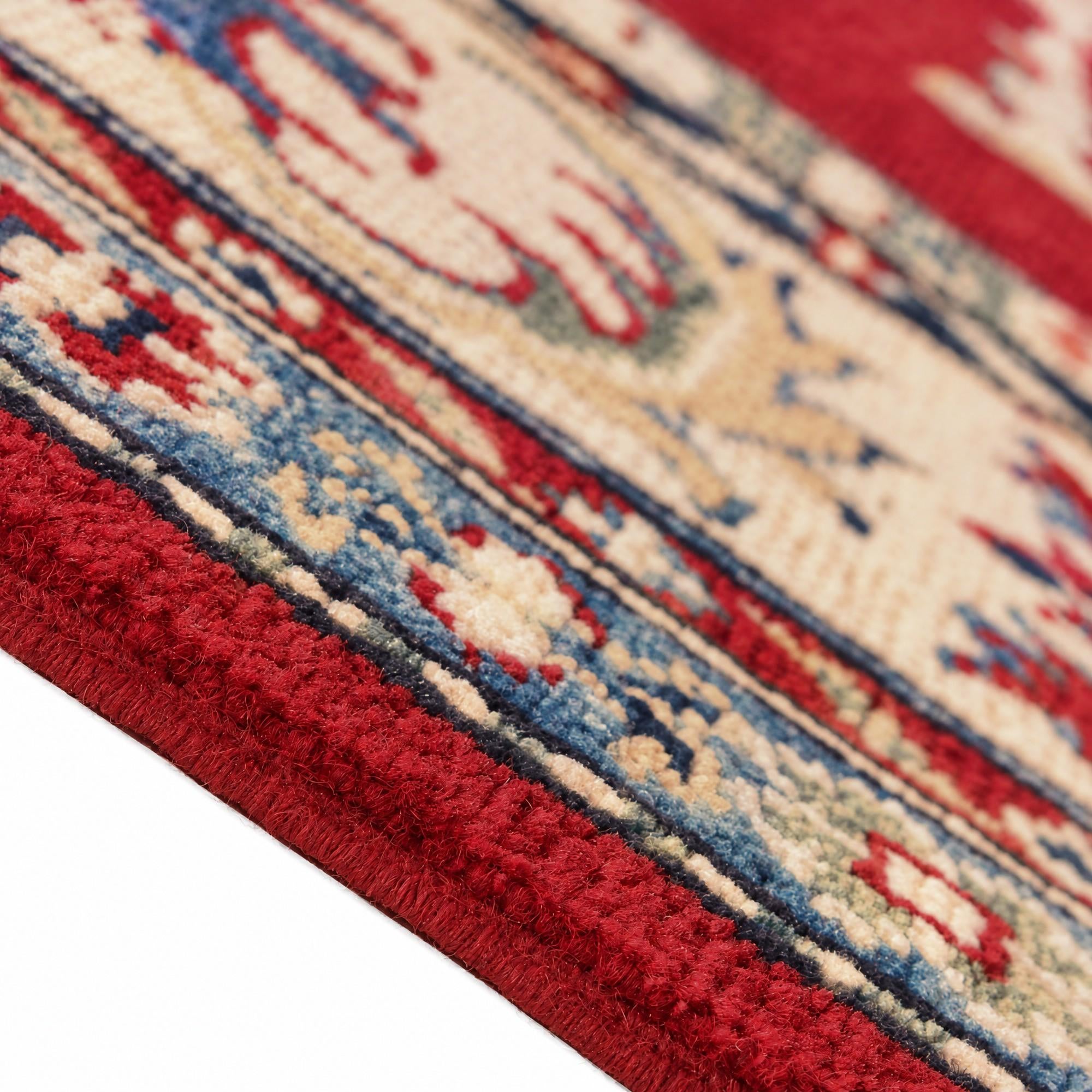 6' 4 x 9' 1 Hand Knotted Kazak Rug