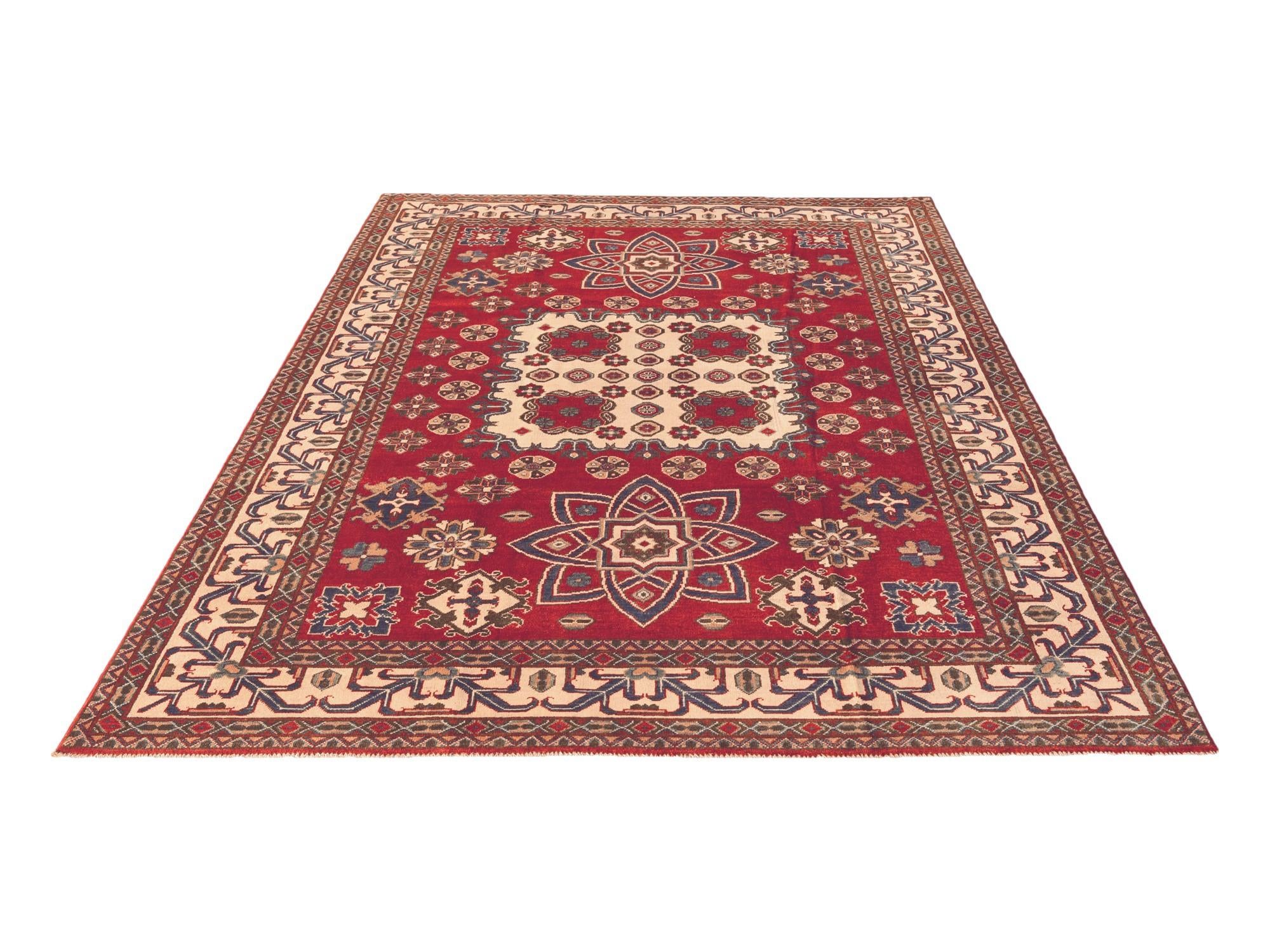 7' 2 x 10' 4 Hand Knotted Kazak Rug
