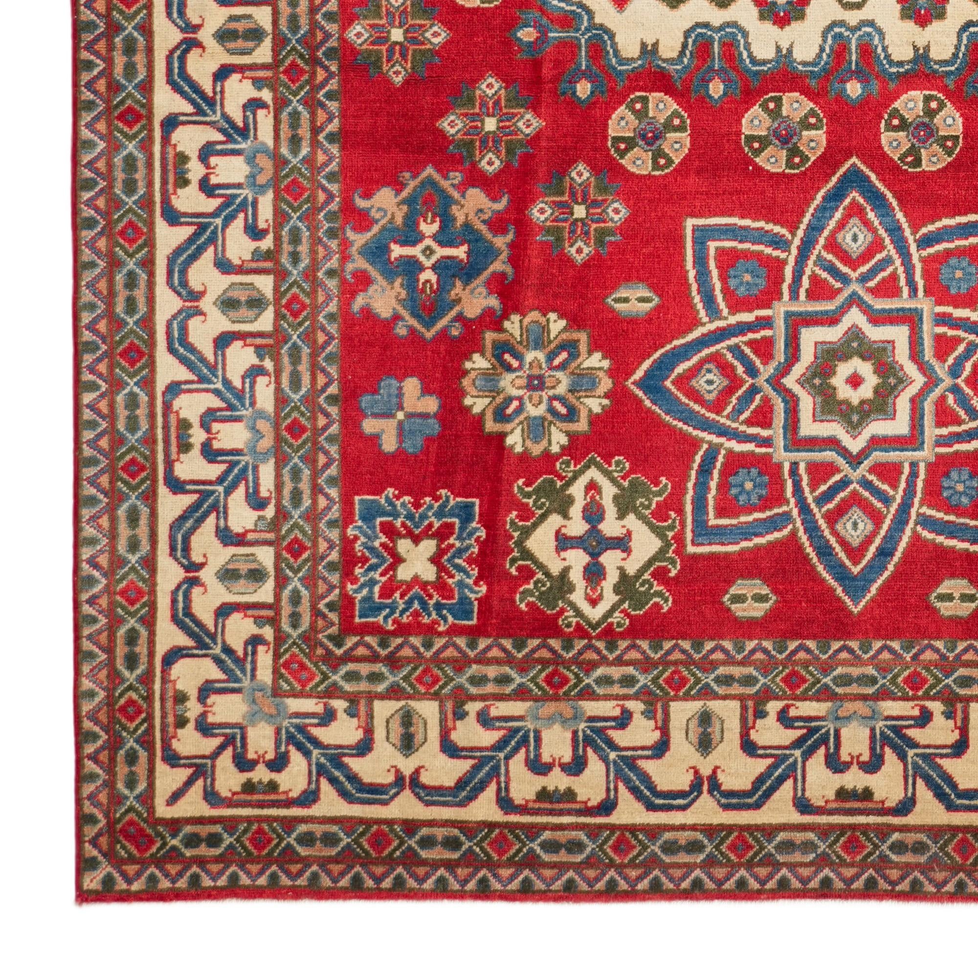 7' 2 x 10' 4 Hand Knotted Kazak Rug