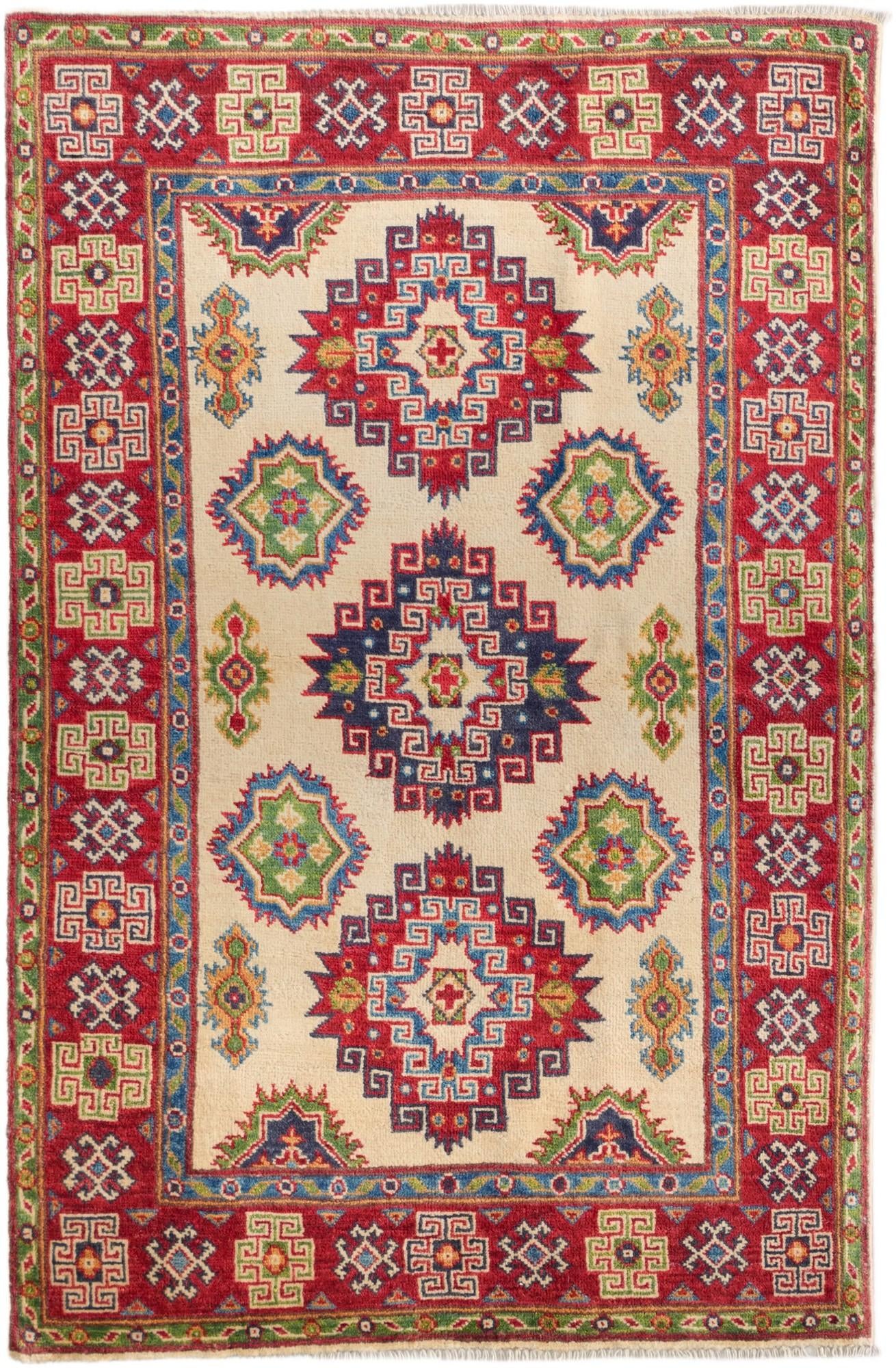 3' 3 x 5' Hand Knotted Kazak Rug