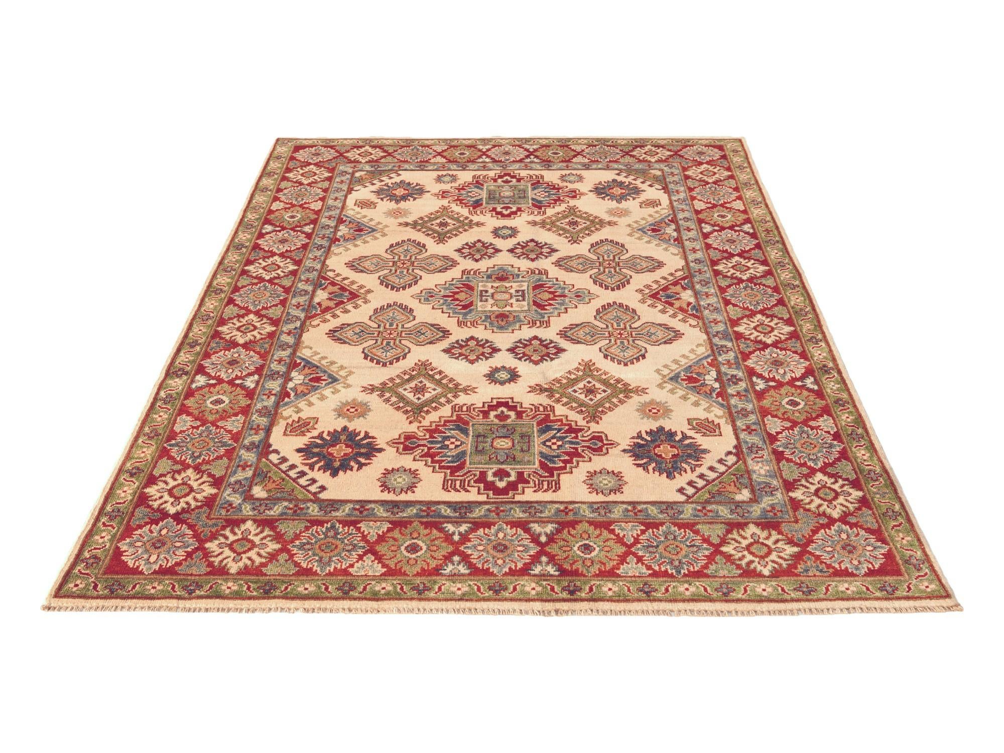 5' x 6' 7 Hand Knotted Kazak Rug