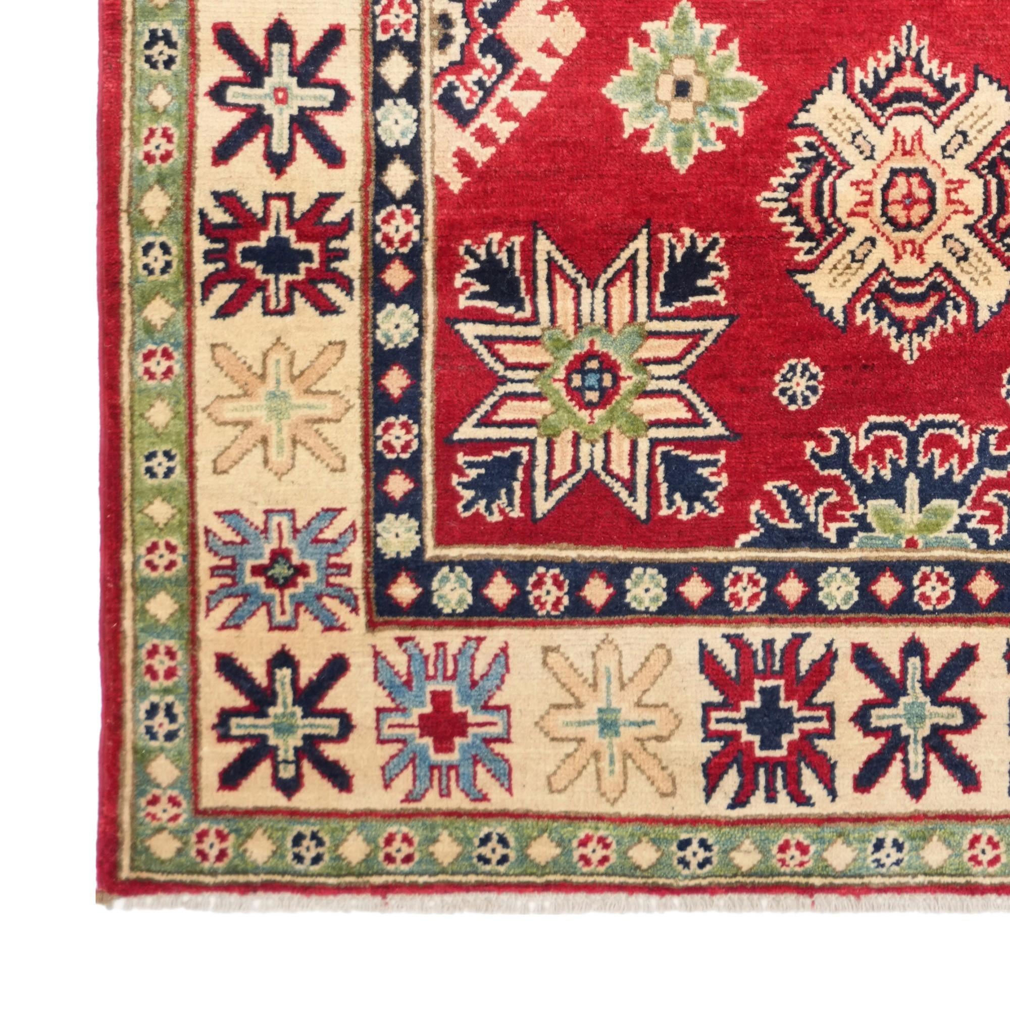 4' 1 x 6' 5 Hand Knotted Kazak Rug