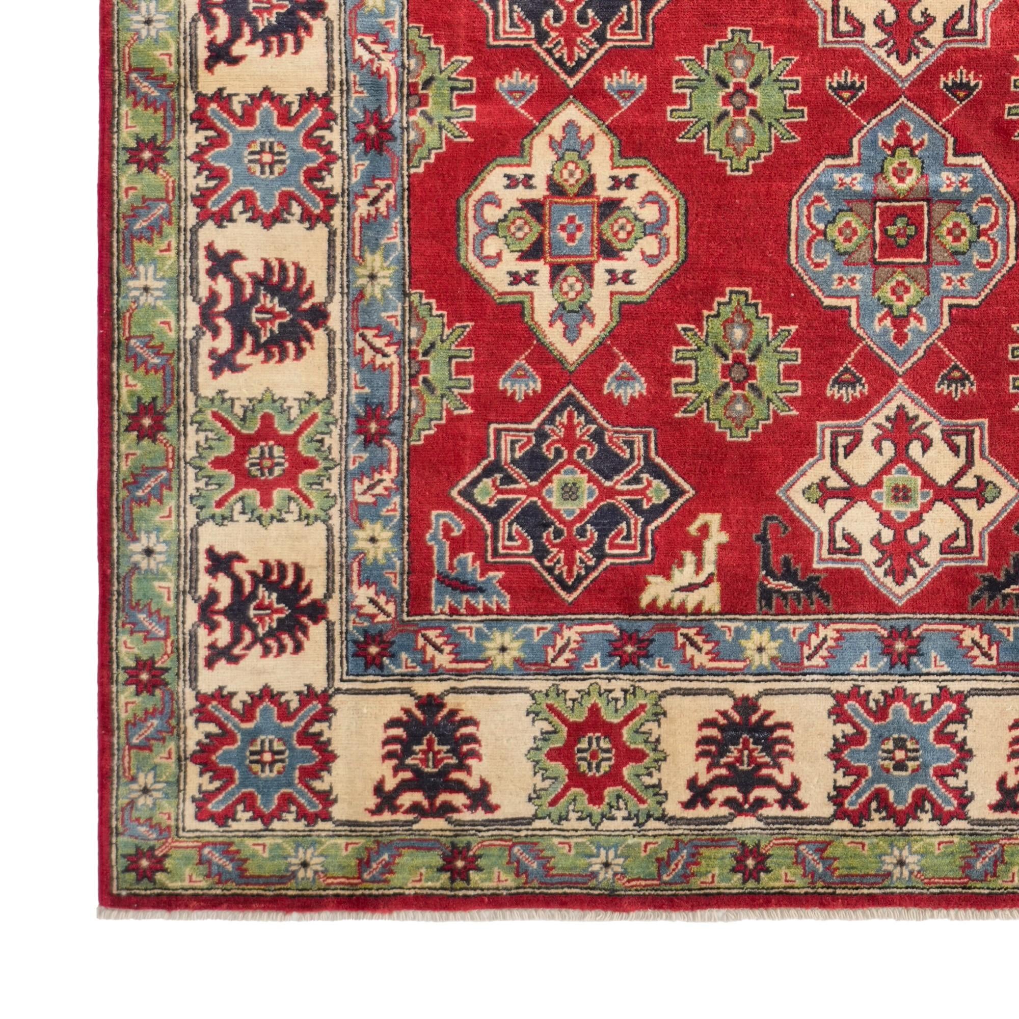 6' 7 x 9' 9 Hand Knotted Kazak Rug
