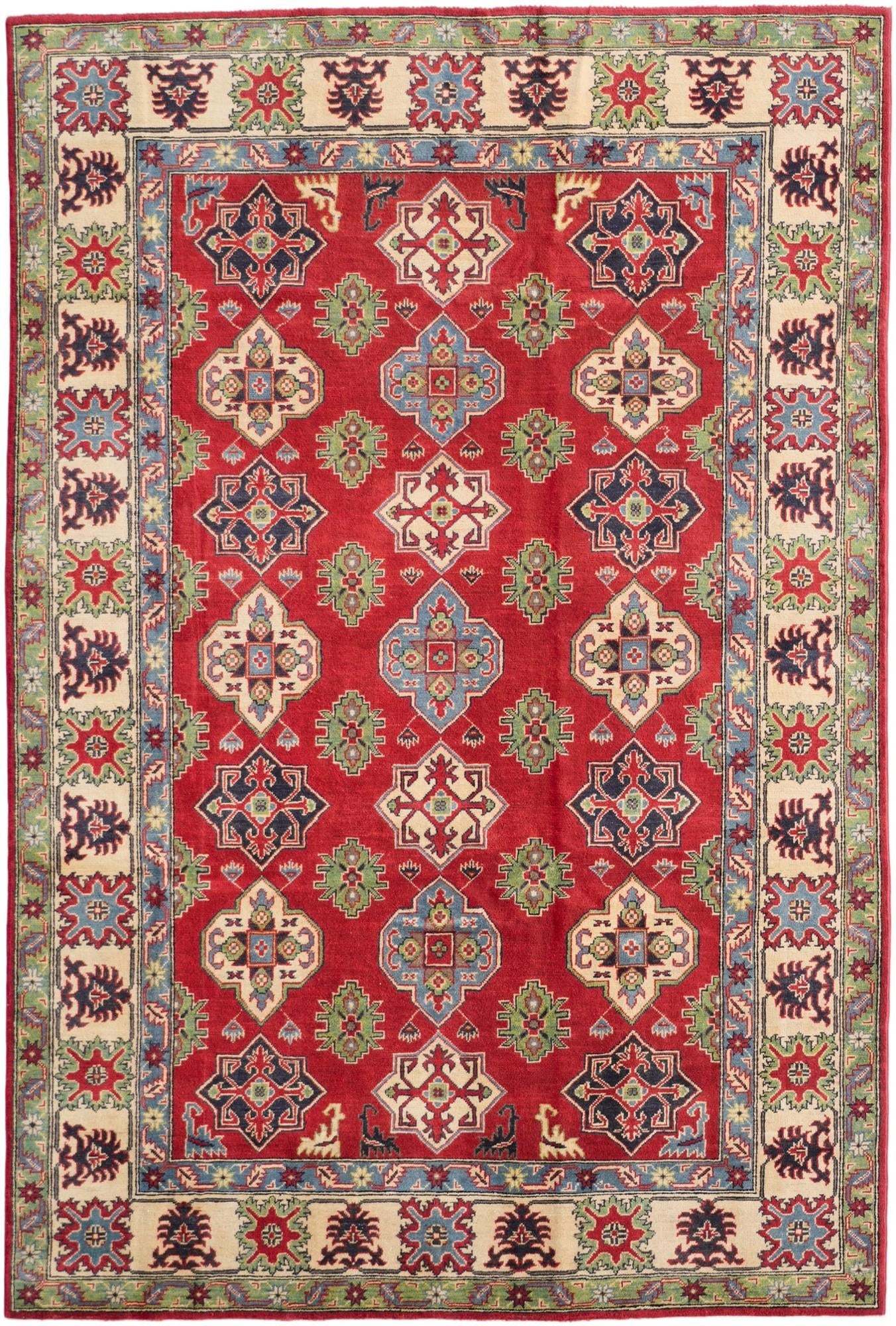 6' 7 x 9' 9 Hand Knotted Kazak Rug