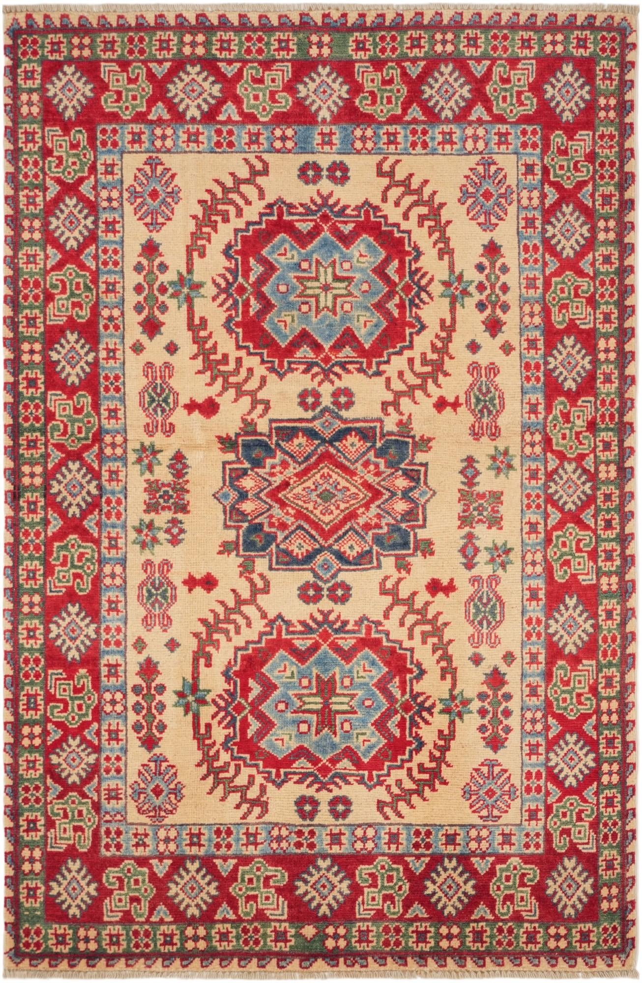 3' 4 x 5' 1 Hand Knotted Kazak Rug