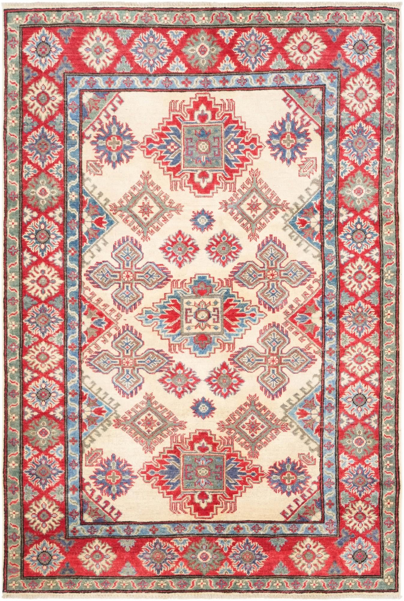 4' 8 x 7' Hand Knotted Kazak Rug