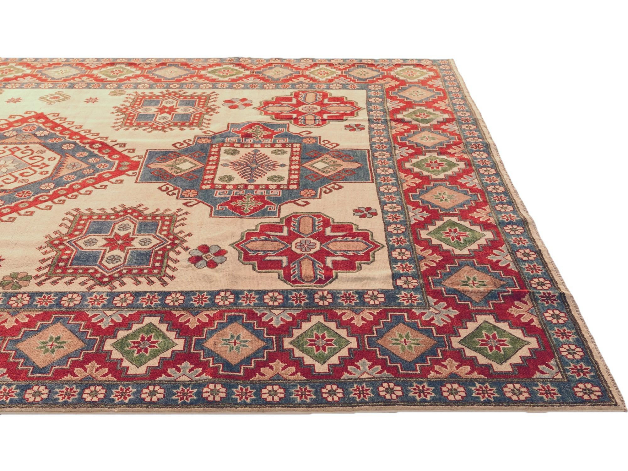 8' x 11' 6 Hand Knotted Kazak Rug